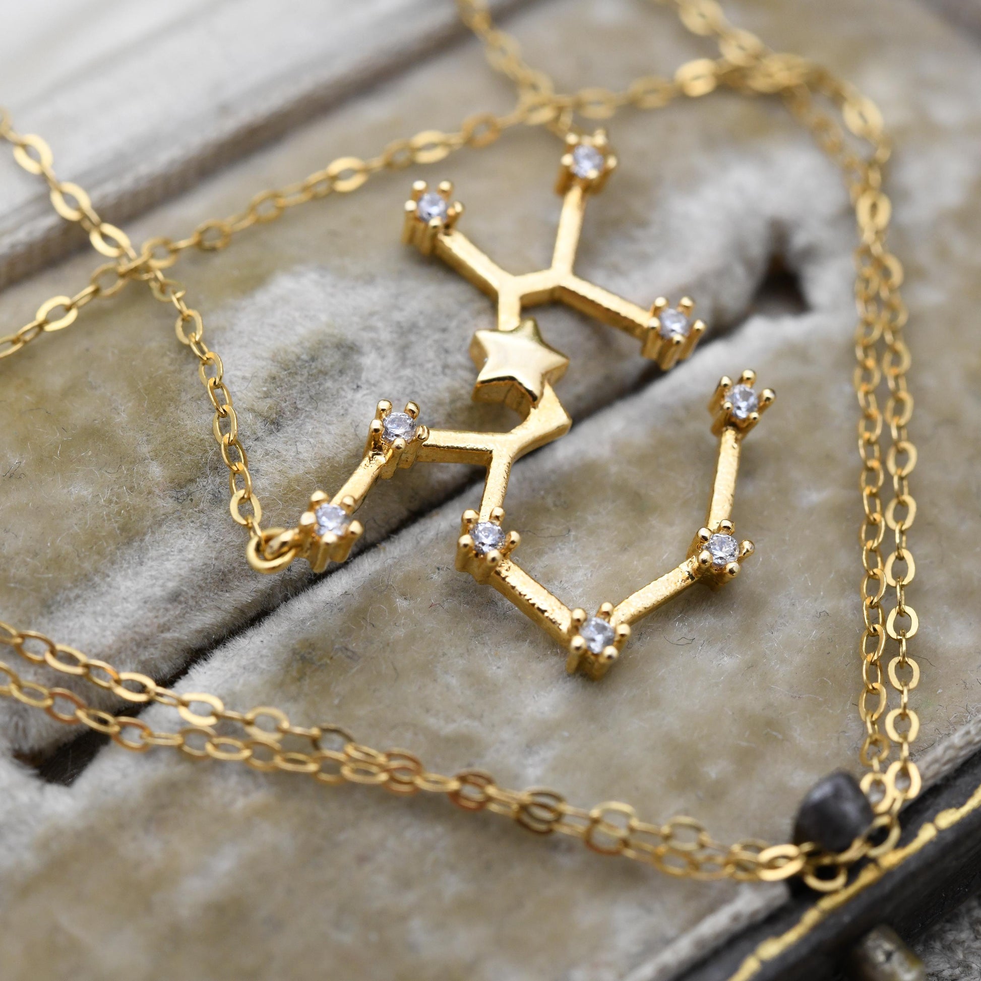 14ct Gold Filled Sagittarius Constellation Star Sign Pendant Necklace