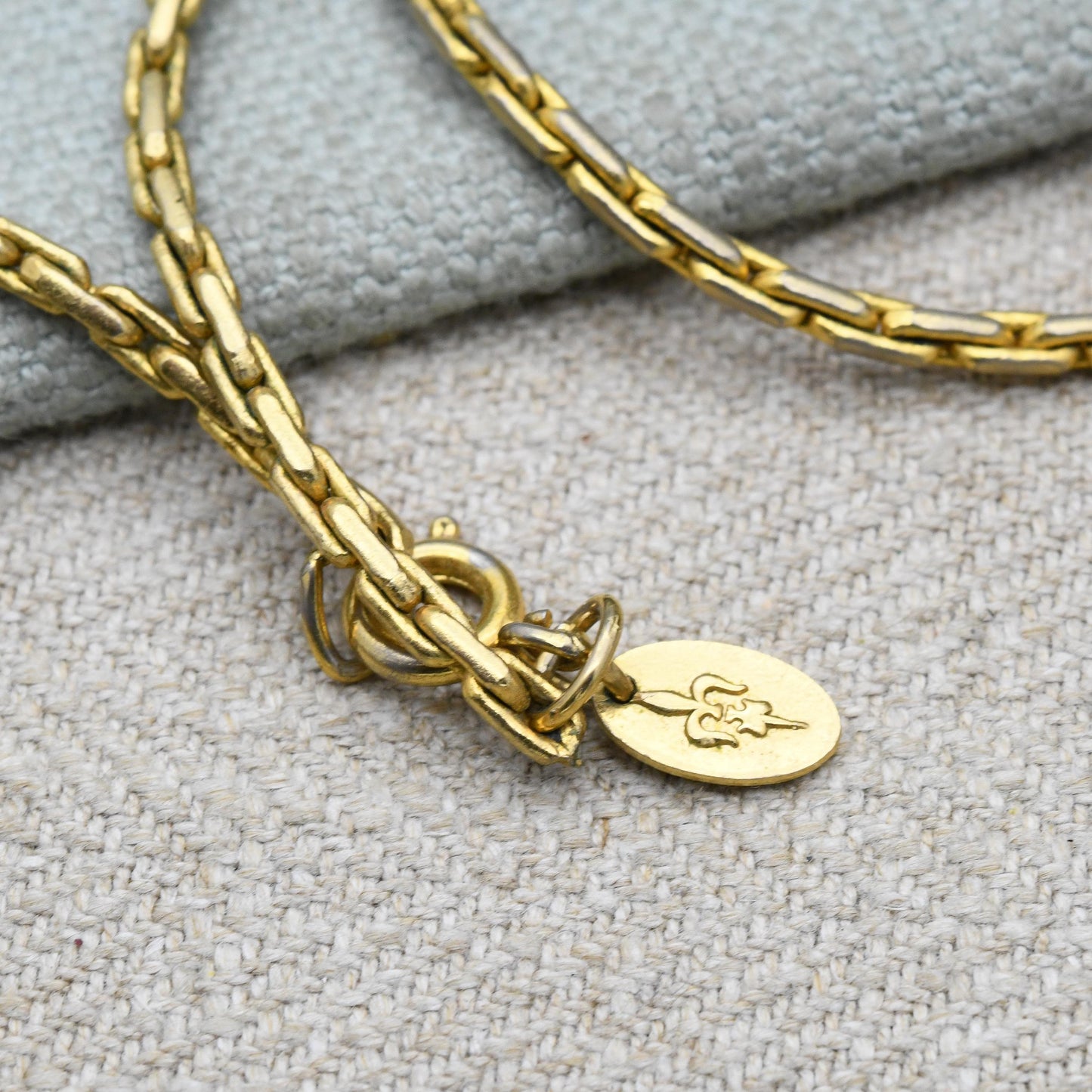 Vintage Vendome Gold Tone Chain Necklace - Long Chunky Cable Link | Signed Designer Midcentury Costume Jewellery | 30"