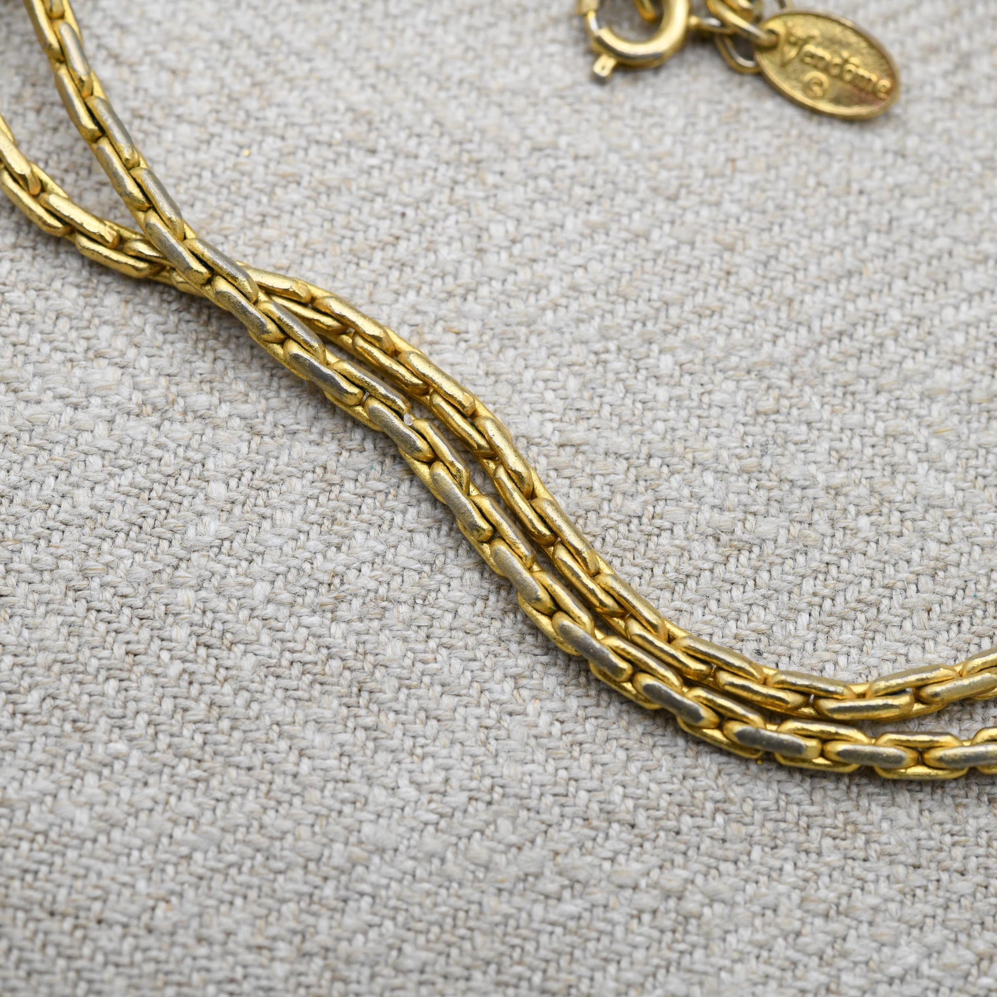 Vintage Vendome Gold Tone Chain Necklace - Long Chunky Cable Link | Signed Designer Midcentury Costume Jewellery | 30"