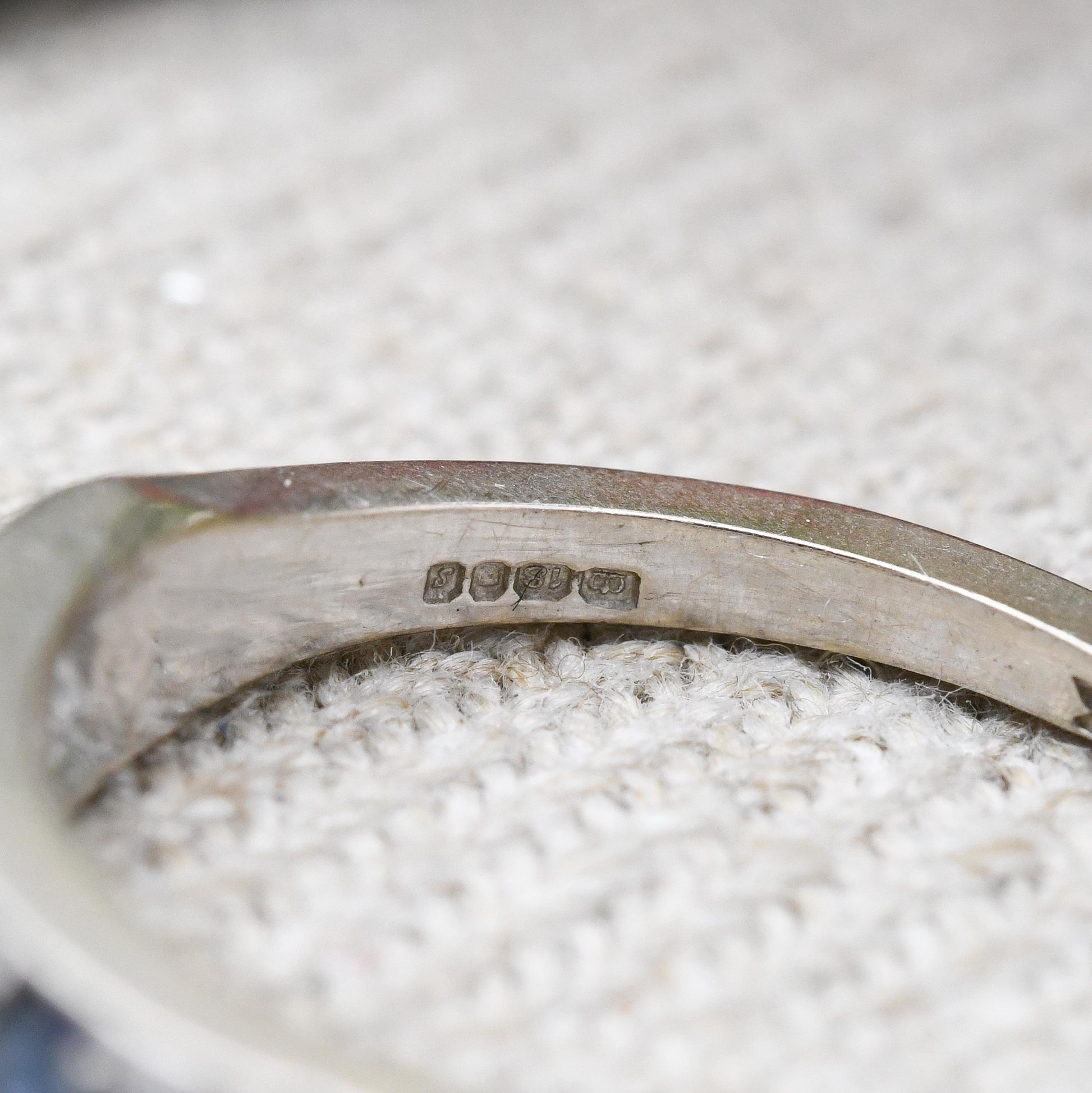 Vintage 18ct Gold Sapphire and Clear Stone Half Eternity Ring 1973 - Alternating Five Stone Engagement Ring | UK Size M 1/2 | US Size 6 1/2