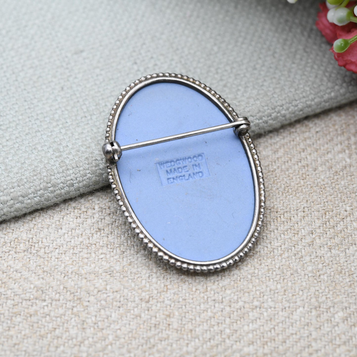 Vintage Wedgwood Sterling Silver Classical Goddess Cameo Brooch 1960s - Pale Blue Jasperware | Gift for Her