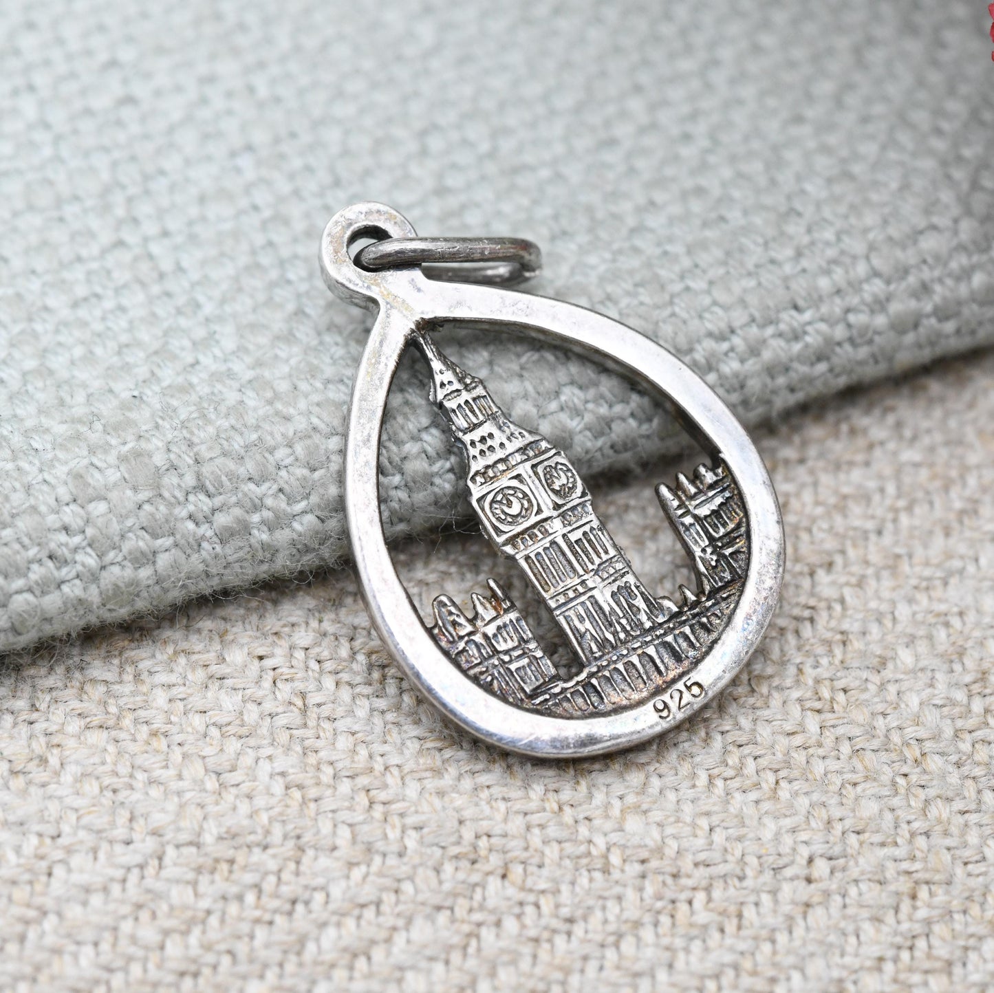 Vintage Sterling Silver Openwork Big Ben Charm Pendant Avon - London Landmark | Houses of Parliament | Gift for Souvenir Charm Bracelet
