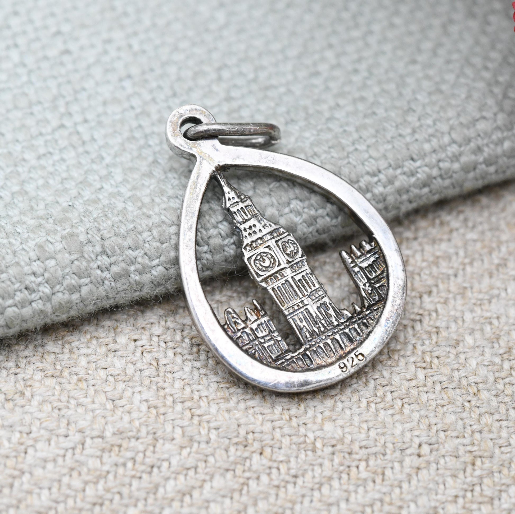 Vintage Sterling Silver Openwork Big Ben Charm Pendant Avon - London Landmark | Houses of Parliament | Gift for Souvenir Charm Bracelet