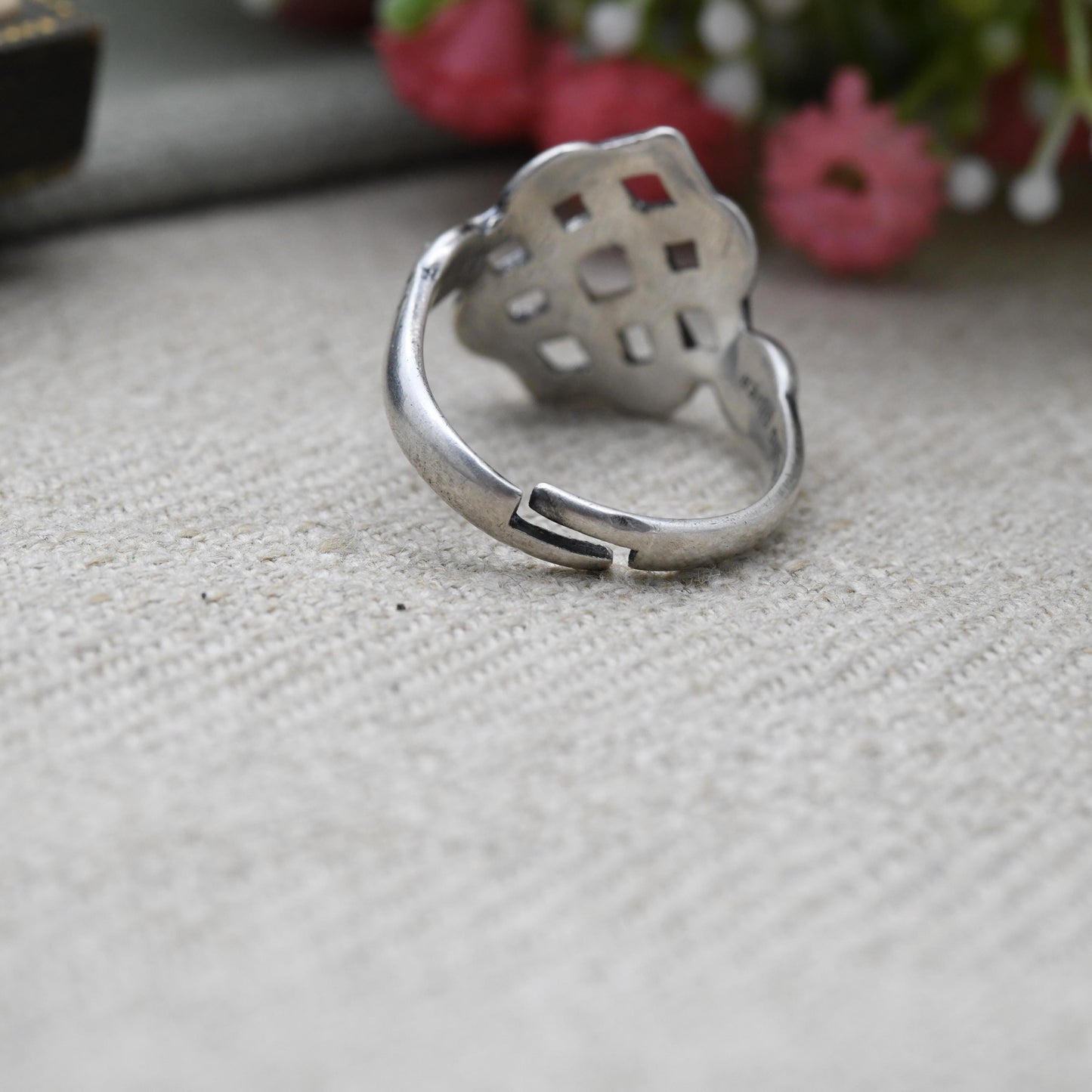 Vintage Sterling Silver Plaited Celtic Band Ring c. 1950s - Openwork Woven Knotted Band | Unisex Jewellery | UK Size - P | US Size - 7 3/4