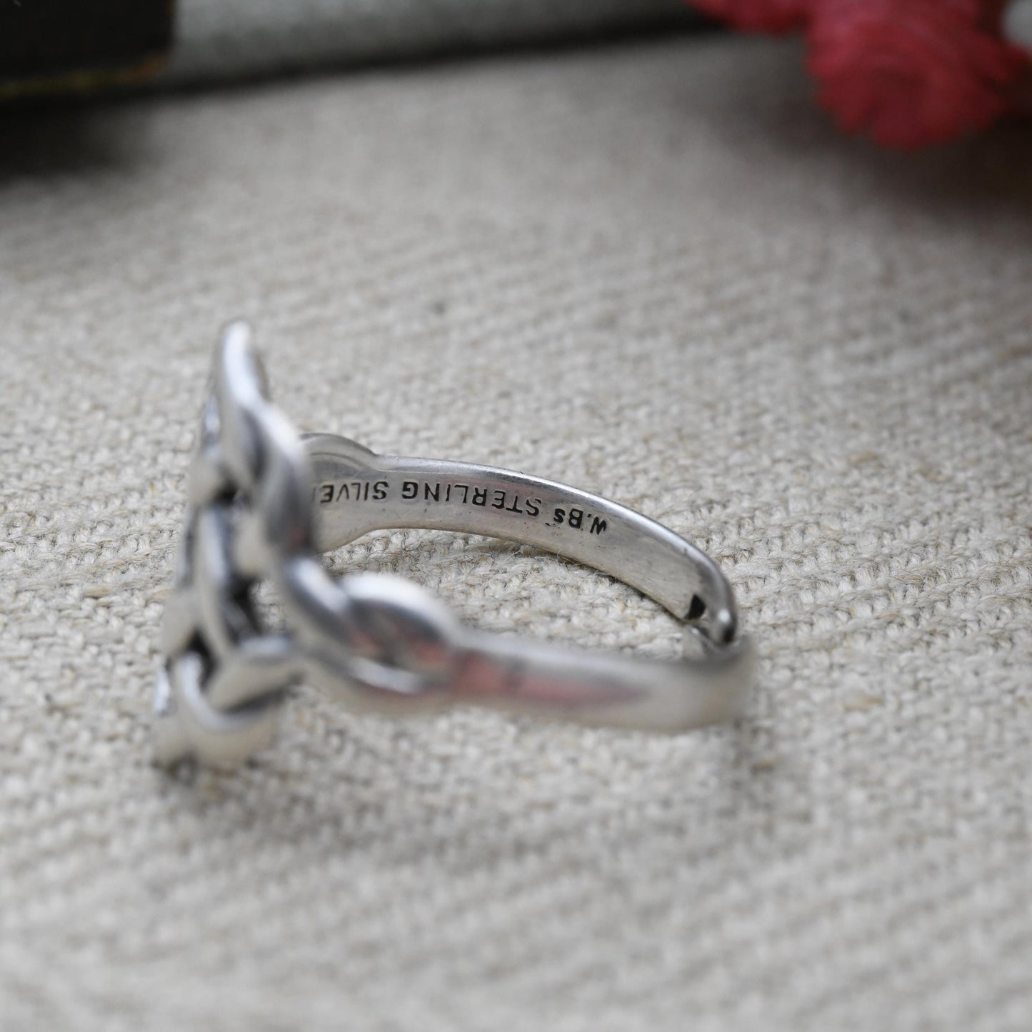 Vintage Sterling Silver Plaited Celtic Band Ring c. 1950s - Openwork Woven Knotted Band | Unisex Jewellery | UK Size - P | US Size - 7 3/4