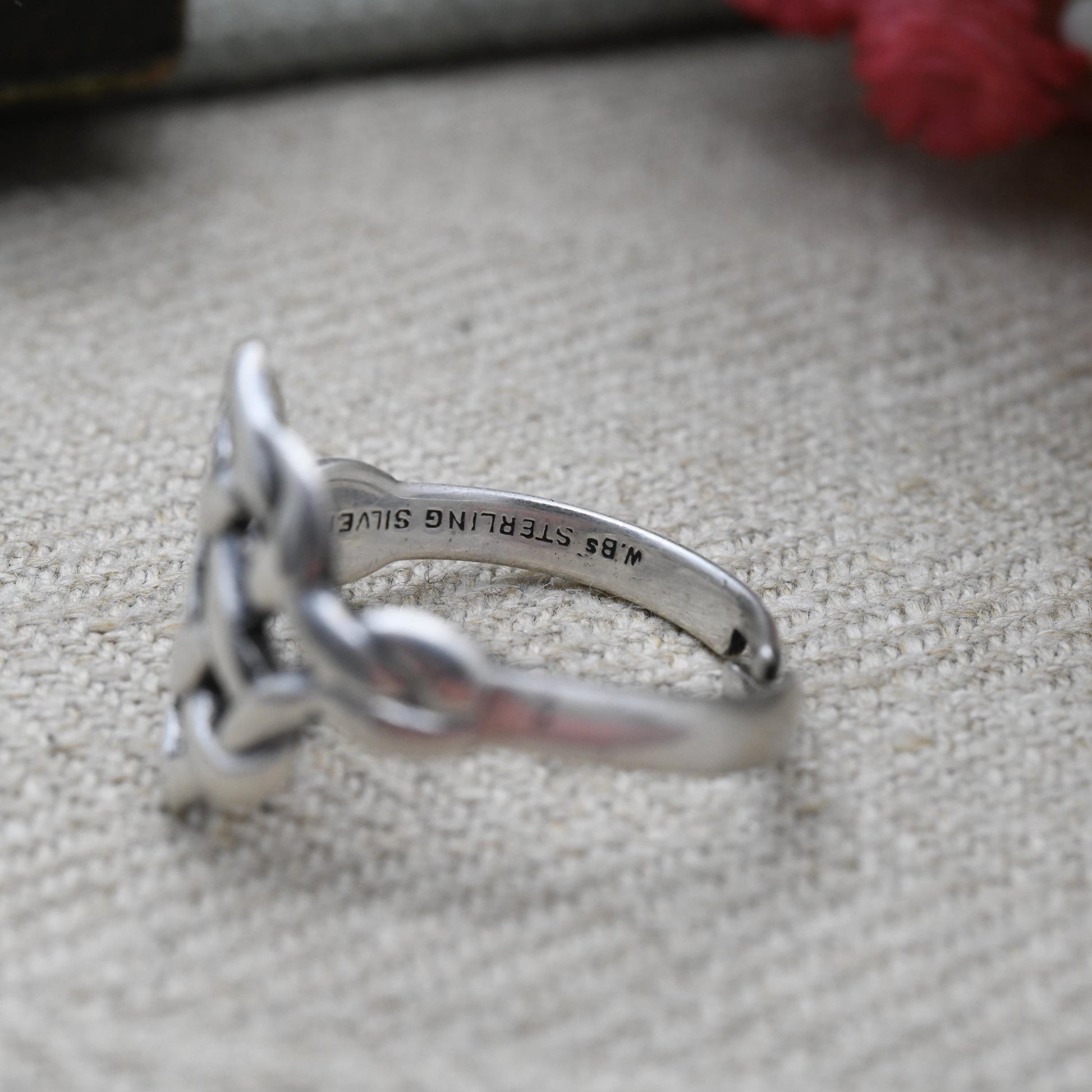 Vintage Sterling Silver Plaited Celtic Band Ring c. 1950s - Openwork Woven Knotted Band | Unisex Jewellery | UK Size - P | US Size - 7 3/4