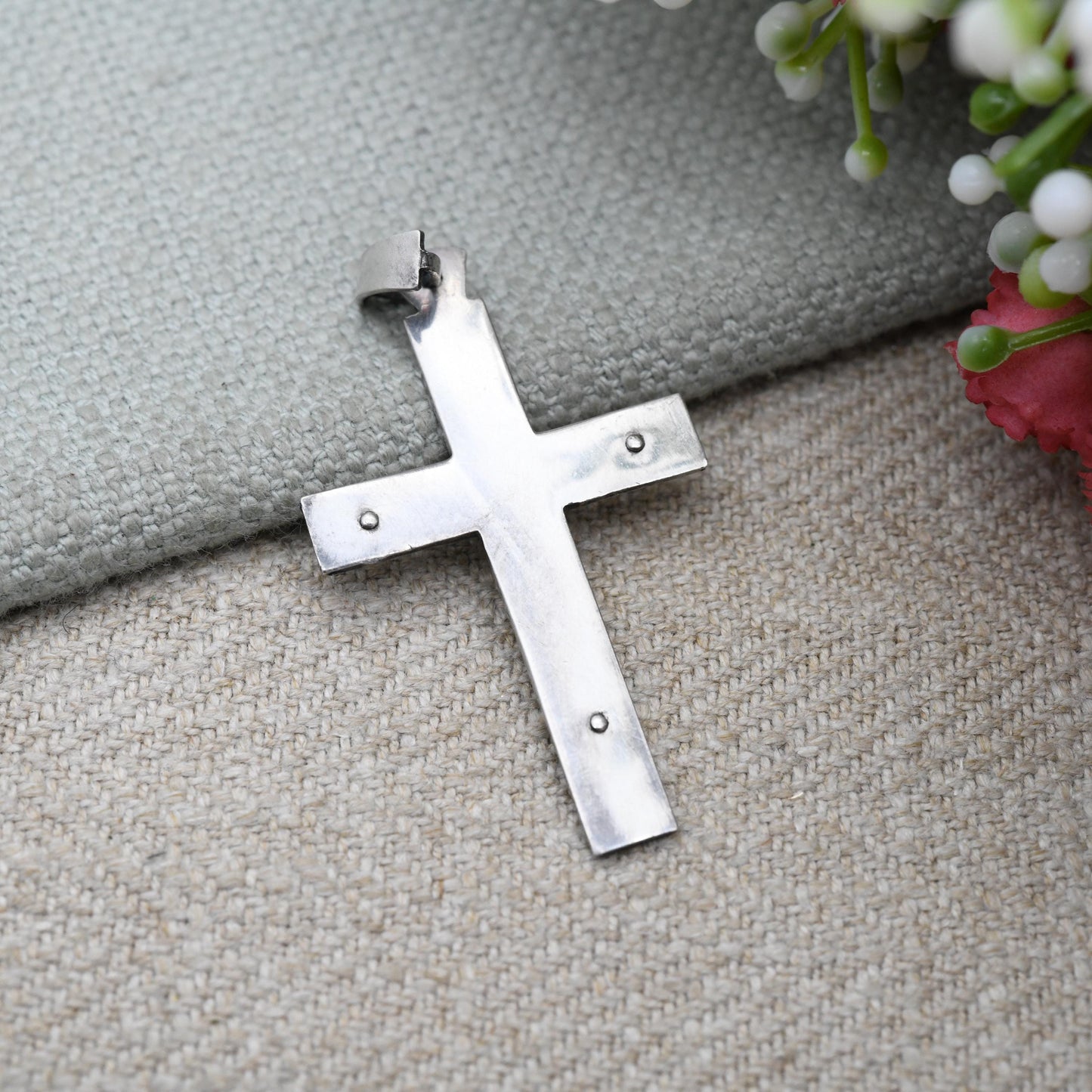 Vintage Sterling Silver Crucifix Pendant Christ on the Cross c. 1950s - True Vintage Antique Style | Religious Jewellery
