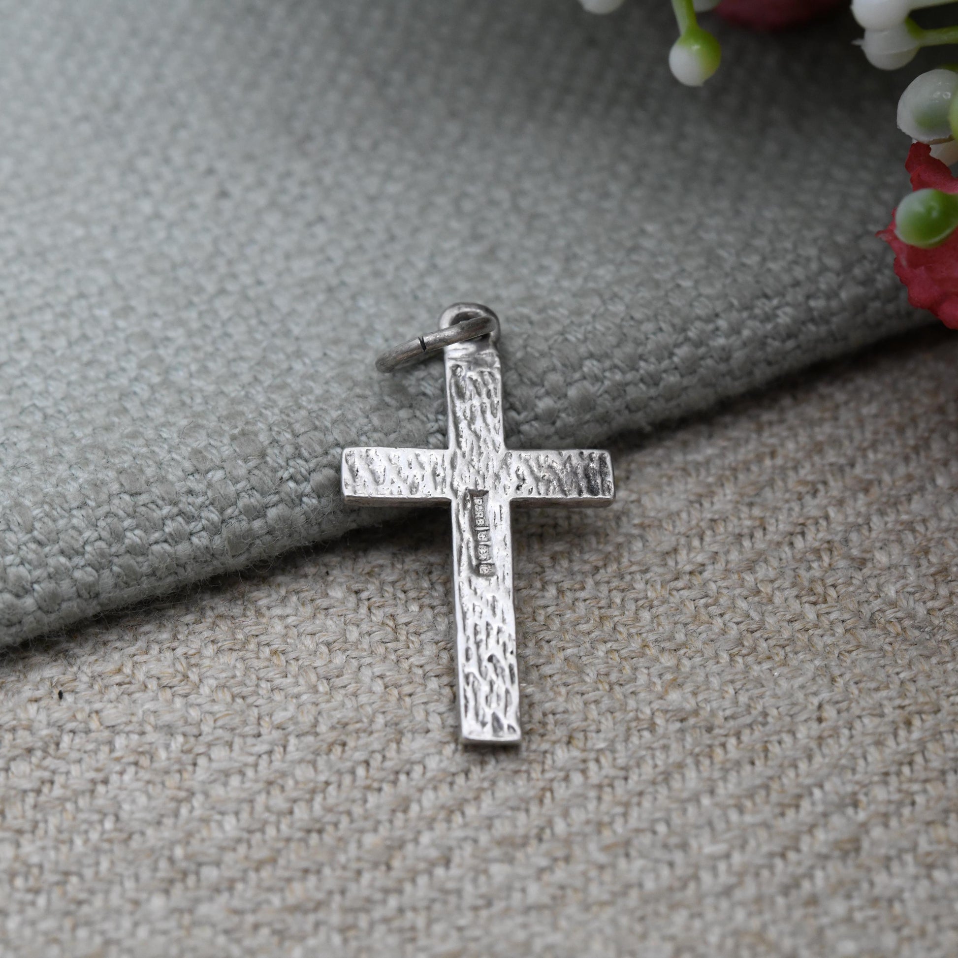 Vintage Sterling Silver Crucifix Pendant Charm INRI P & R Bushell - Religious Christian Jewellery | Gift for Pendant Necklace