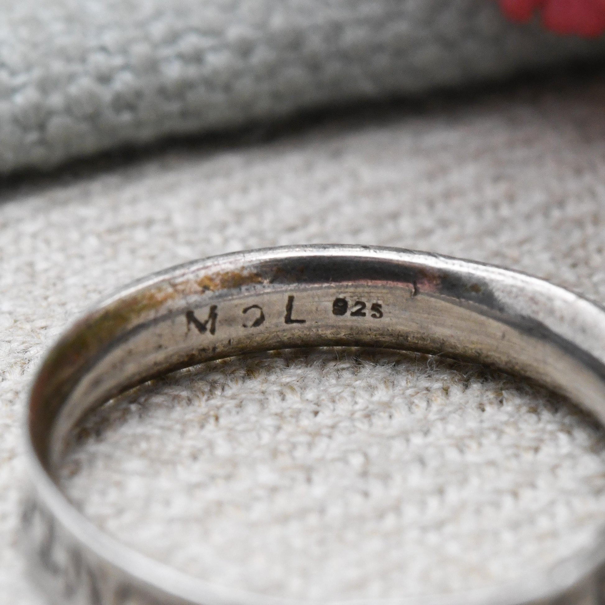 Vintage Sterling Silver Posy Ring Pences Povr Moye Dv - Think of Me God Willing Inscription Museum of London Ring | Size UK - T | US - 9 1/2