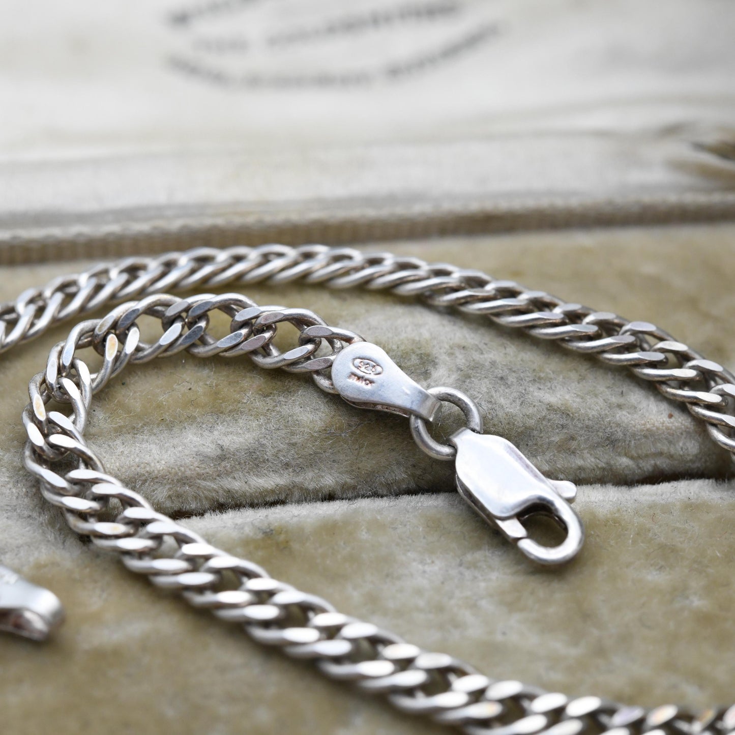 Milor Sterling Silver Chain Bracelet - Italian Double Flat Curb Links | Charm Bracelet | Gift for Him | Gift for Her