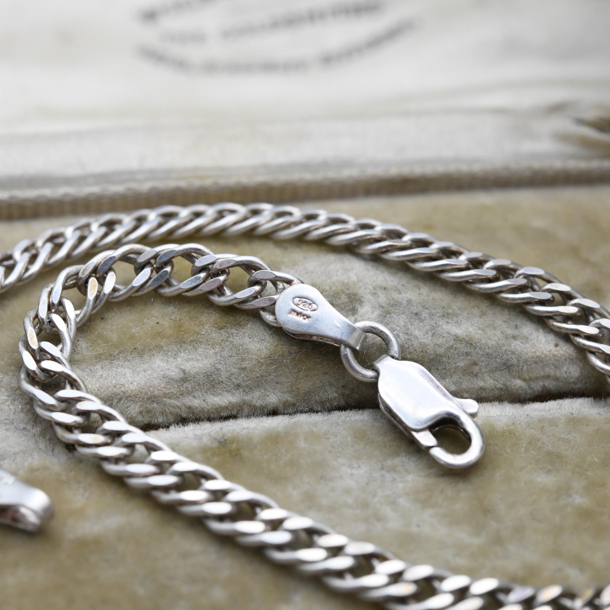 Milor Sterling Silver Chain Bracelet - Italian Double Flat Curb Links | Charm Bracelet | Gift for Him | Gift for Her