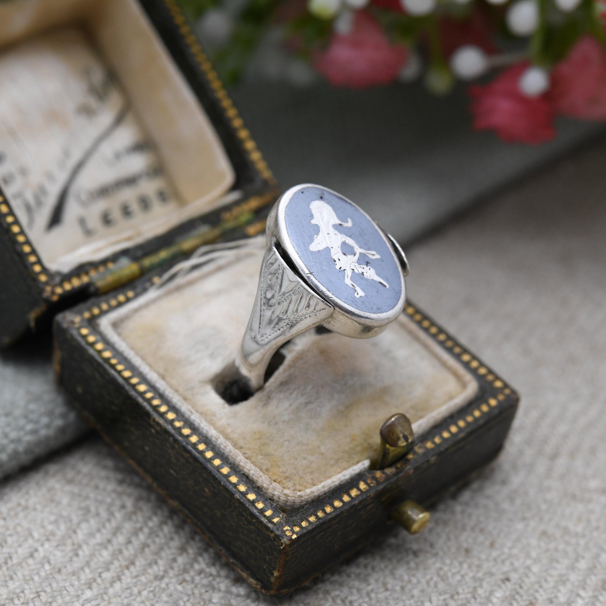Vintage Silver Niello Siam Flip Ring - Double Sided Thailand Dancer God Jewellery | UK Size - L | US Size - 5 3/4
