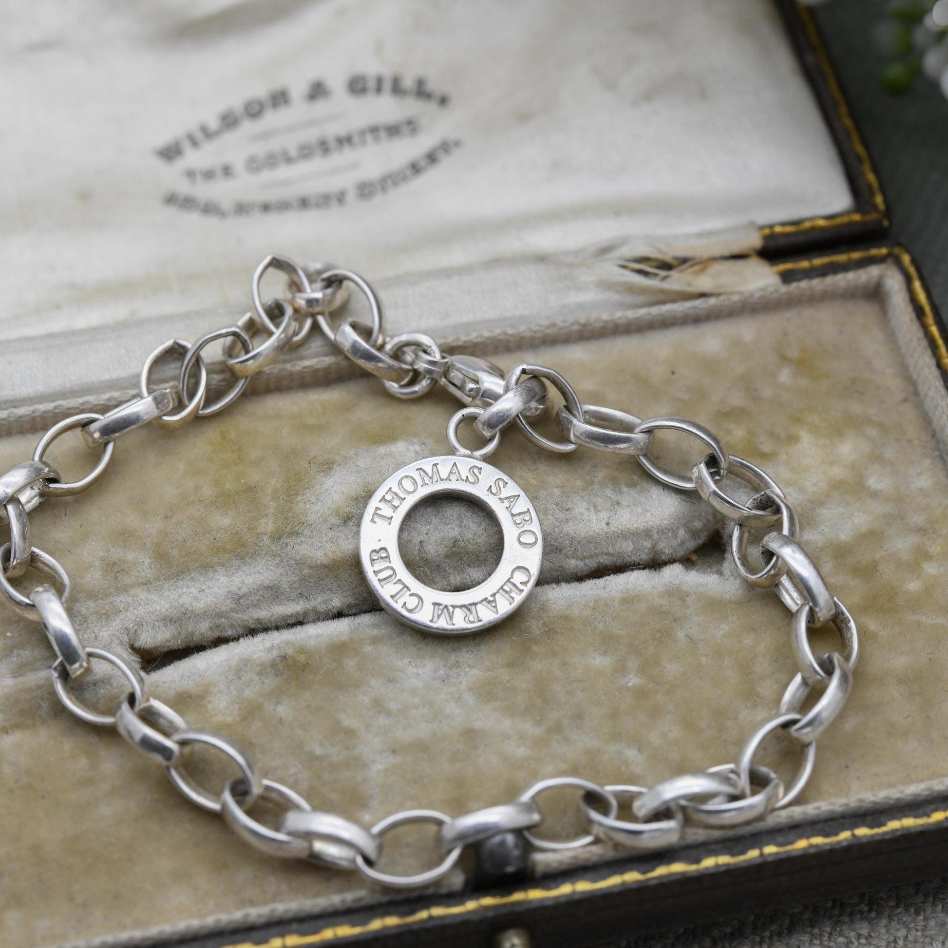 Sterling Silver Thomas Sabo Iconic Charm Bracelet with Charm Club Ring - Cable Links Chain | Gift for Her