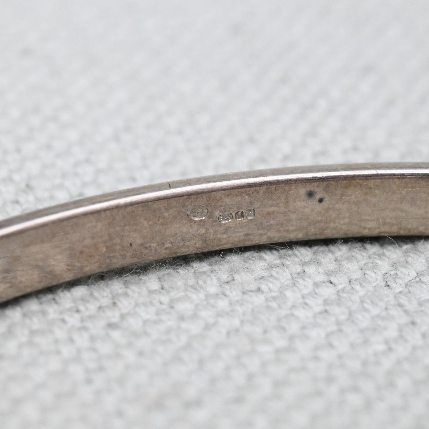 Vintage Sterling Silver Mother Of Pearl Bangle Bracelet - Pink and White stones | Opening Bangle | Hinge Clasp - Gift For Her