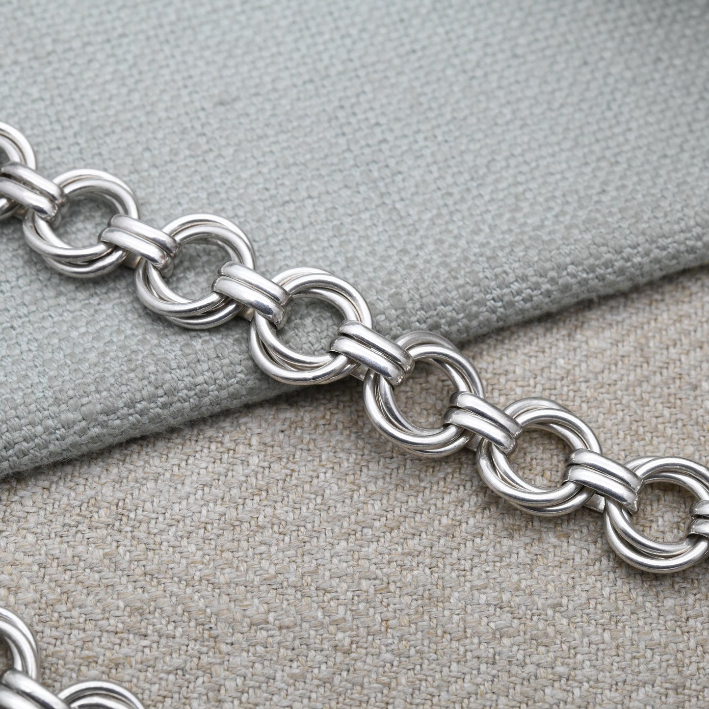Vintage Links of London Necklace Sterling Silver with Toggle and Ring Clasp - Chunky Link Chain with T-Bar Clasp | Unisex Designer Jewellery