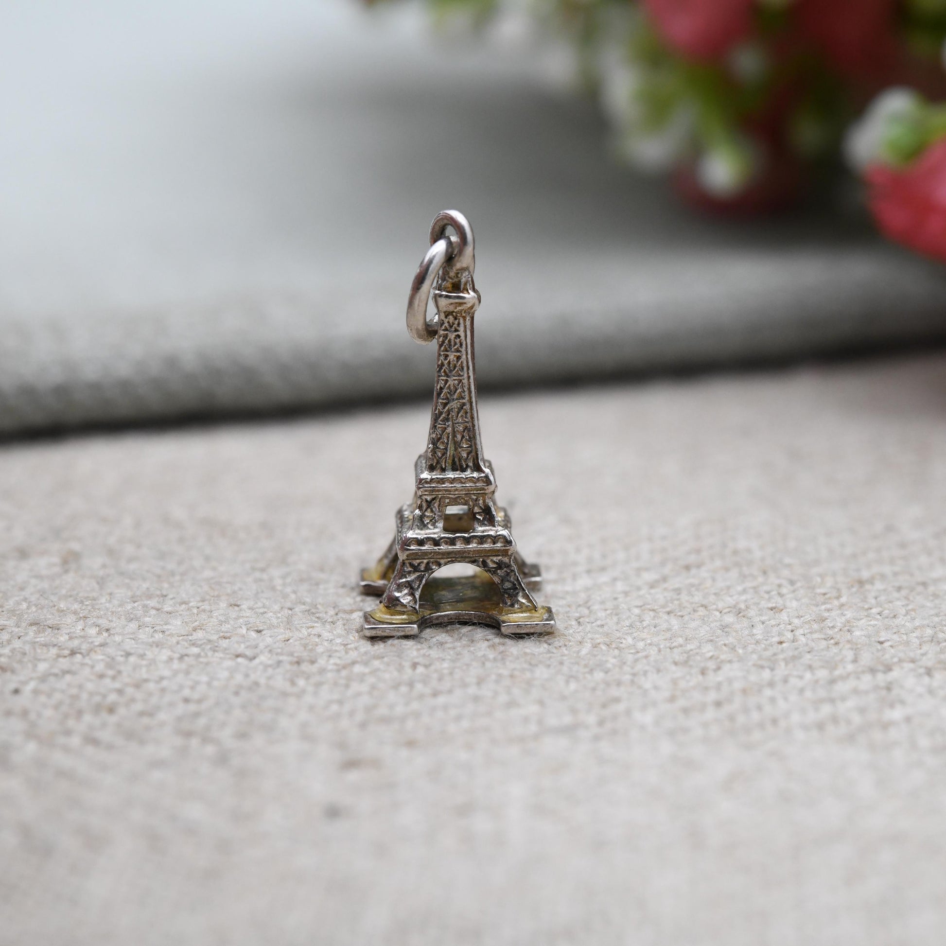 Vintage Sterling Silver Eiffel Tower Charm Pendant - Paris | France | French Travel Souvenir Gift for Charm Bracelet