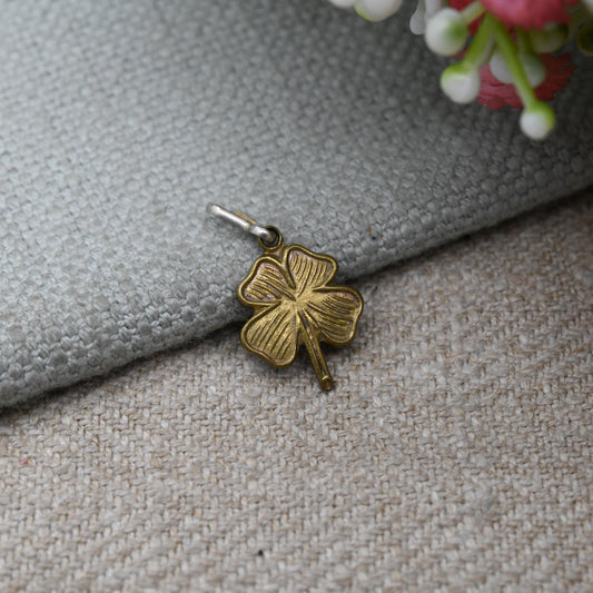 Antique Shamrock Charm Pendant 1910s - Four Leaf Clover | Irish | Ireland | Gift for Charm Bracelet