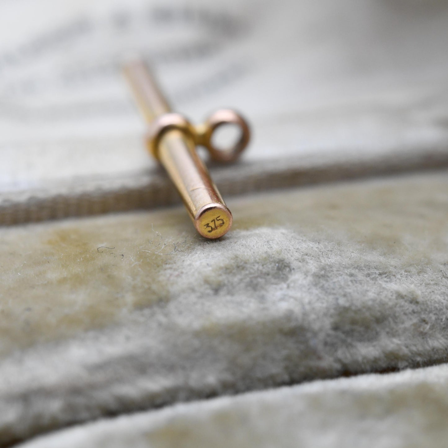 Vintage 9ct Gold T-Bar Pendant Charm - Solid Gold Jewellery Gift Charm Bracelet Pendant Necklace | for Pocket Watch Chain