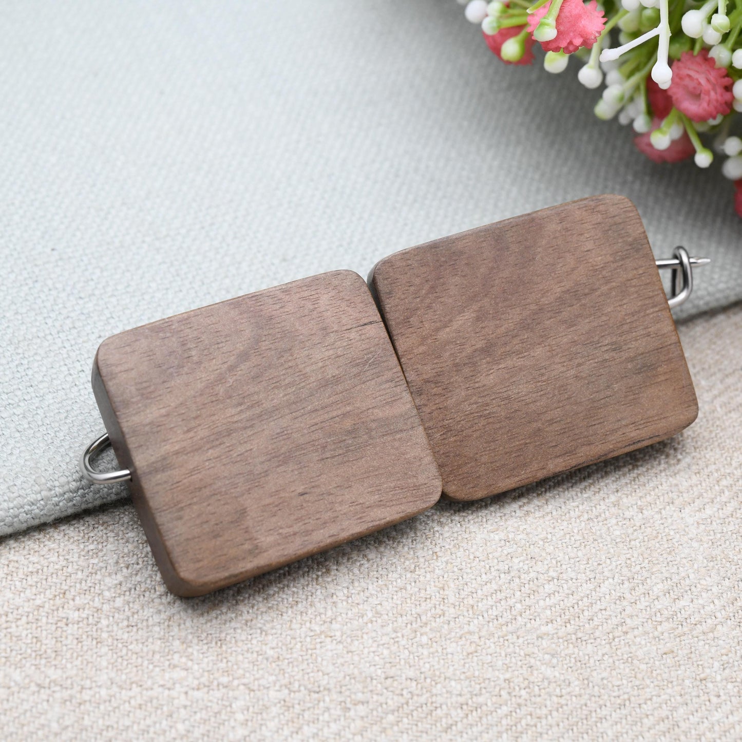Vintage Mid-Century Teak Wood Brooch MCM - Unusual Wooden Jewellery | Modernist Scandinavian Design