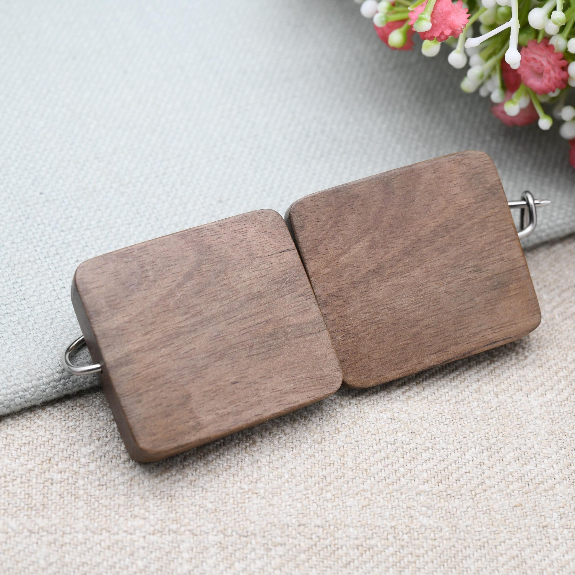 Vintage Mid-Century Teak Wood Brooch MCM - Unusual Wooden Jewellery | Modernist Scandinavian Design