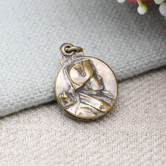 Antique French Napoleon Bonaparte Sliding Locket Pendant - Reliquary Keepsake Token