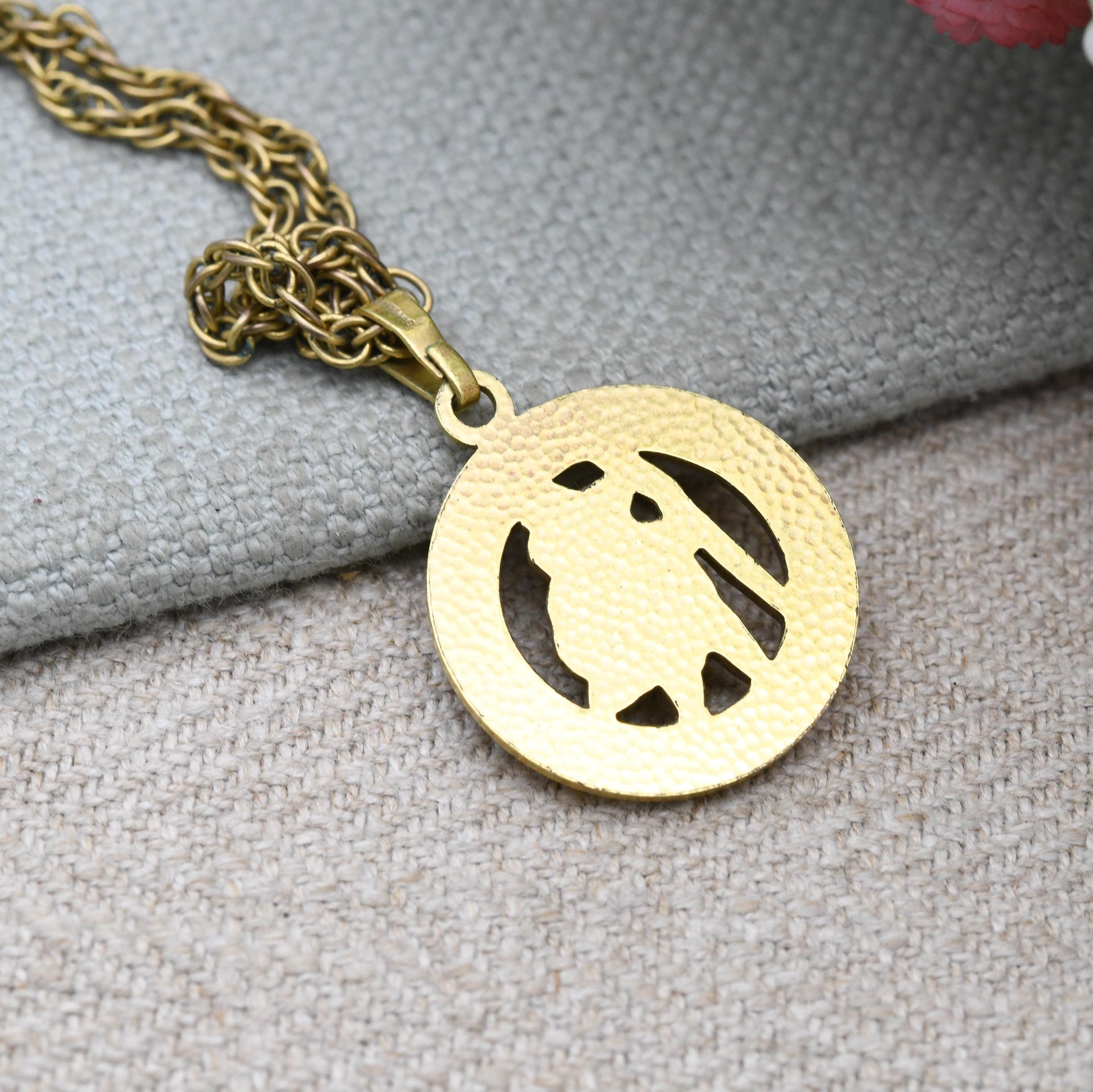 Vintage Gold Plated St Christopher Pendant Necklace by Andreas Daub on Rolled Gold Chain c. 1960s Jewellery