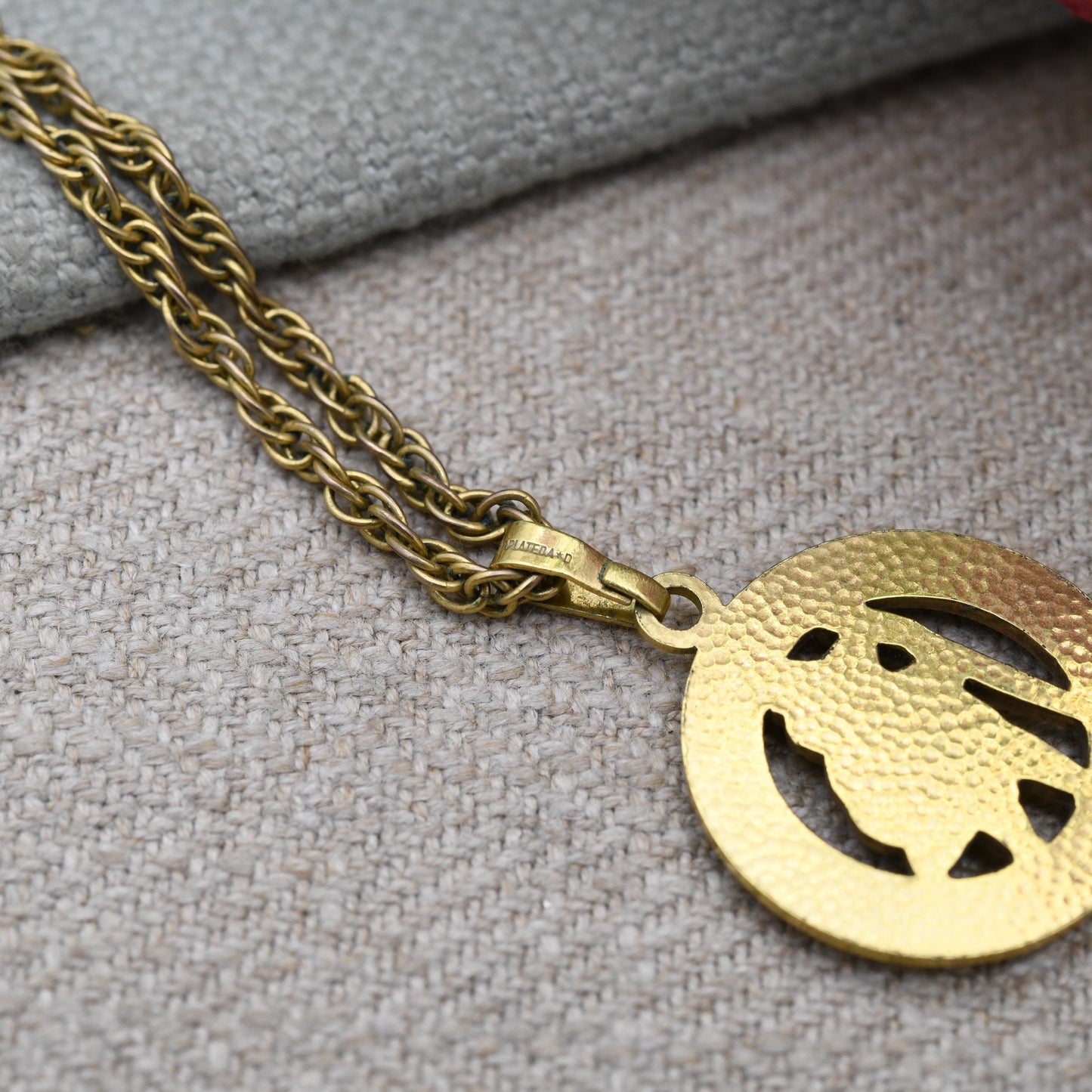 Vintage Gold Plated St Christopher Pendant Necklace by Andreas Daub on Rolled Gold Chain c. 1960s Jewellery