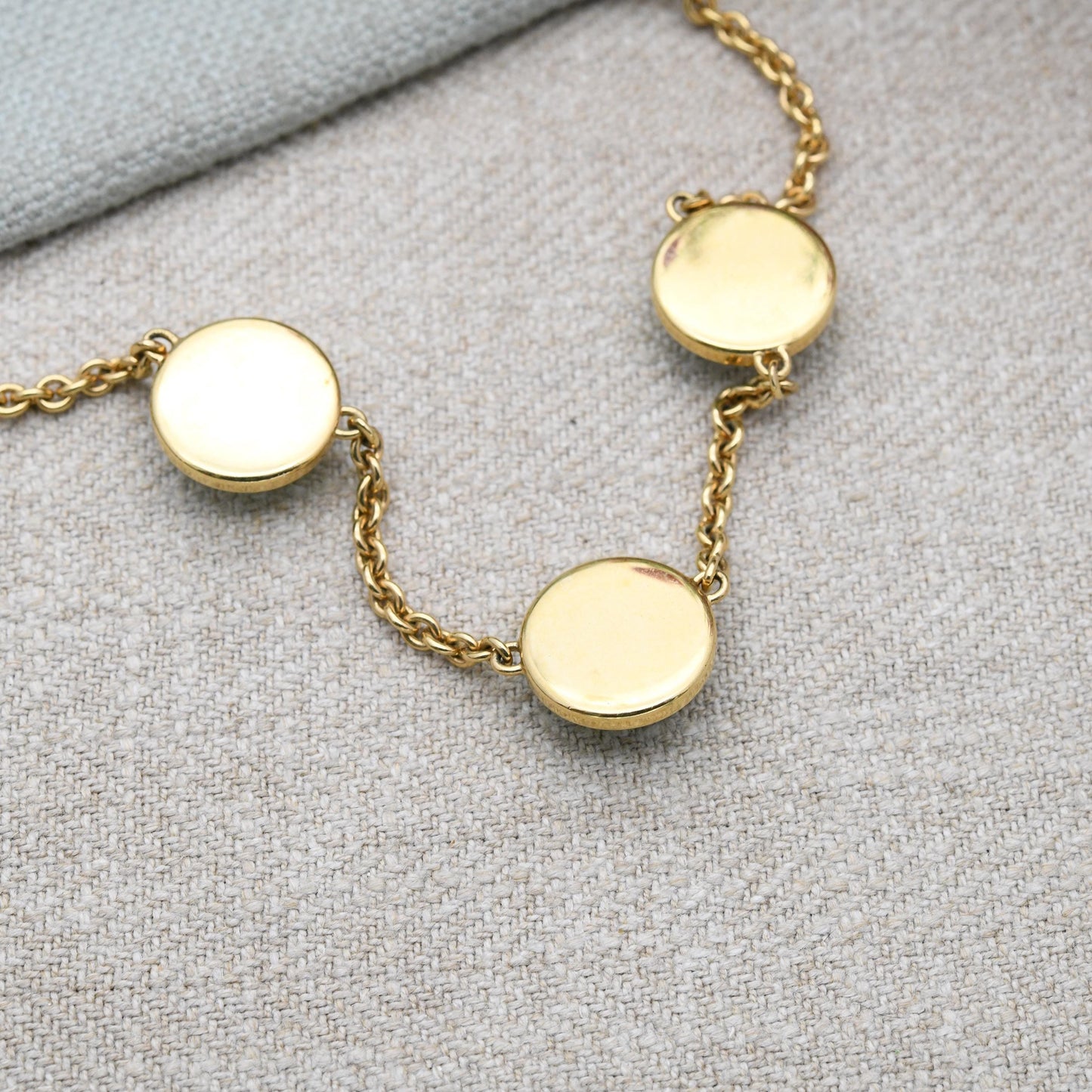 Lalique Teal Cabochon Necklace - Signed Designer High Quality Gold Tone Costume Jewellery