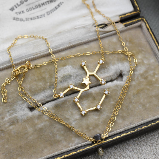 14ct Gold Filled Sagittarius Constellation Star Sign Pendant Necklace