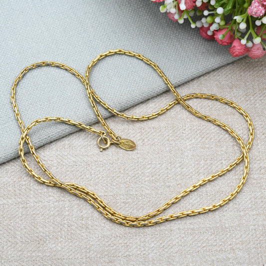 Vintage Vendome Gold Tone Chain Necklace - Long Chunky Cable Link | Signed Designer Midcentury Costume Jewellery | 30"