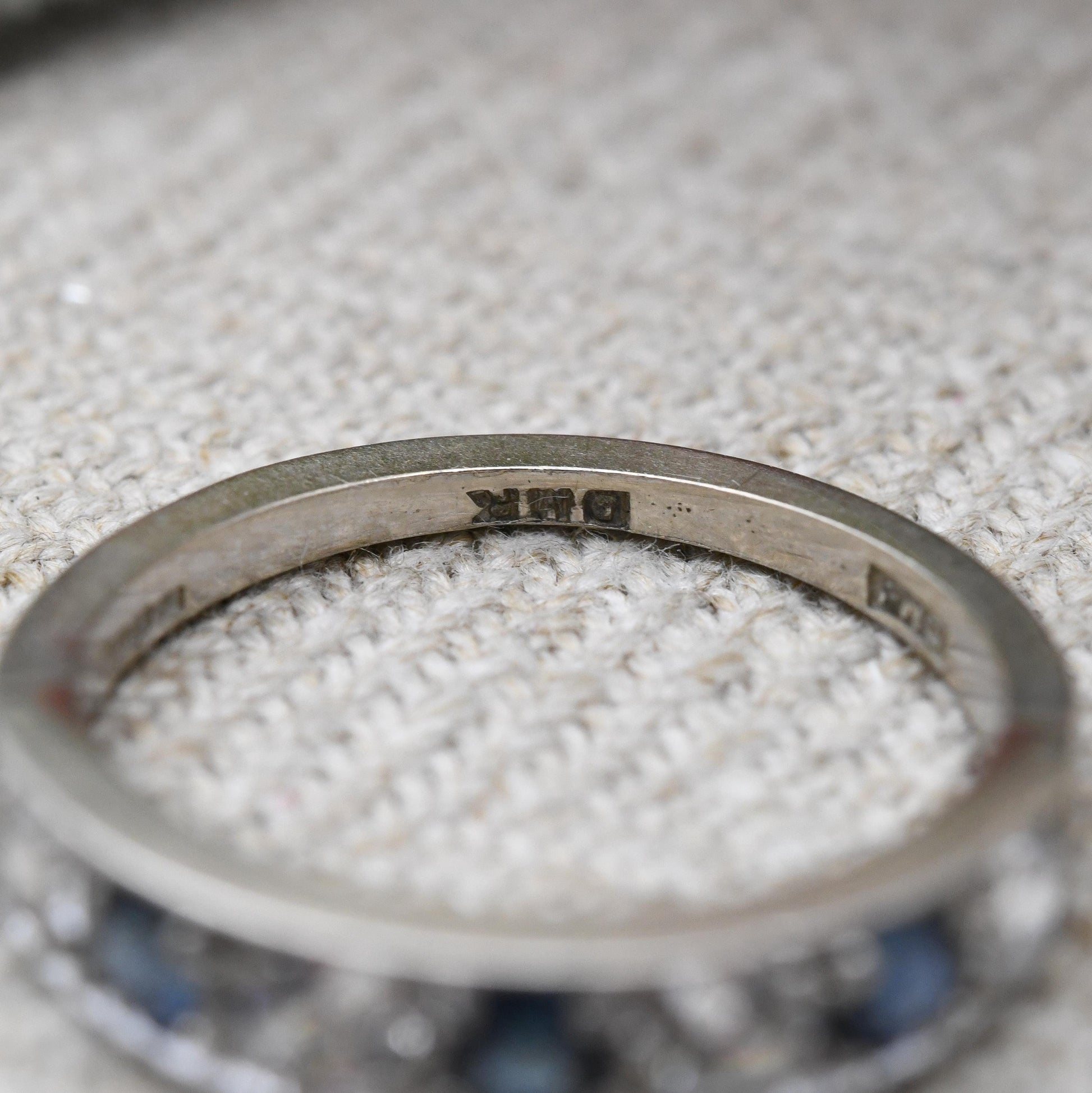 Vintage 18ct Gold Sapphire and Clear Stone Half Eternity Ring 1973 - Alternating Five Stone Engagement Ring | UK Size M 1/2 | US Size 6 1/2