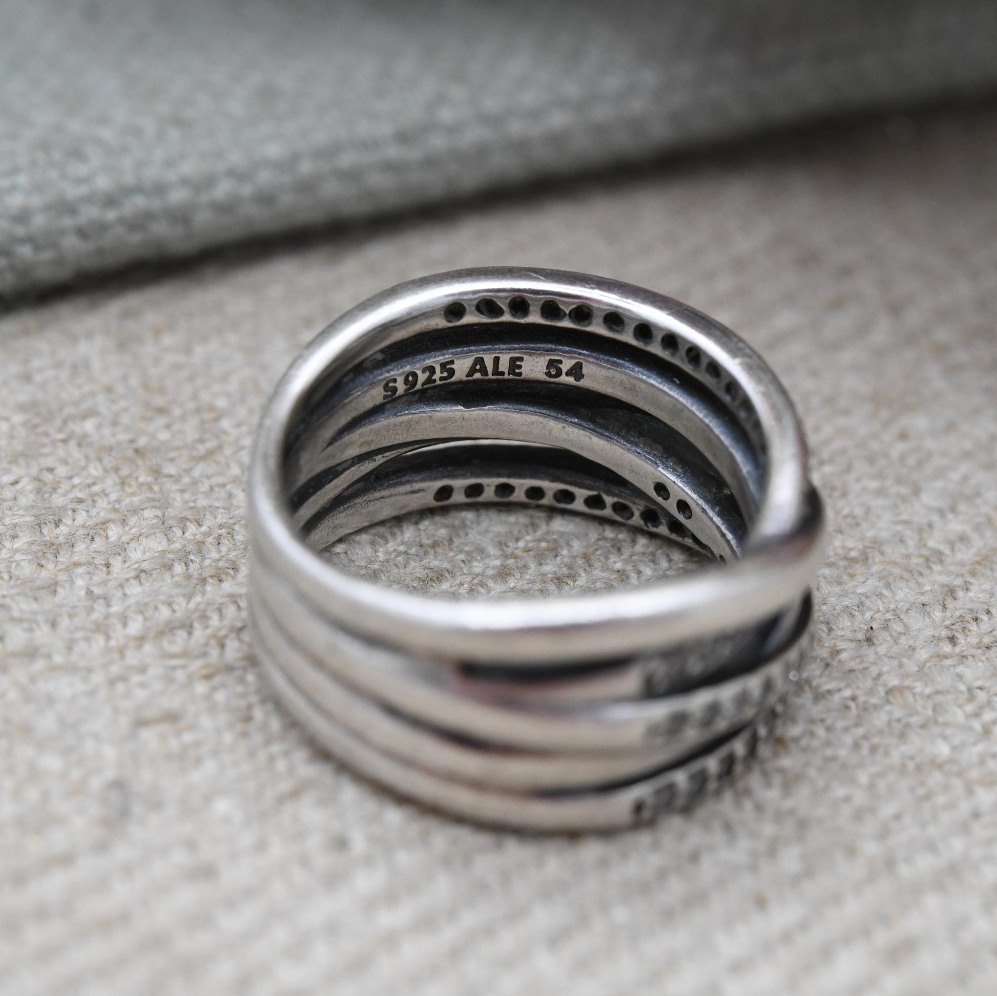 Pandora Sterling Silver Multi Band White Stone Stacking Ring - Pavé Setting | Pretty Gift for Her | UK Size - N | US Size - 6 3/4