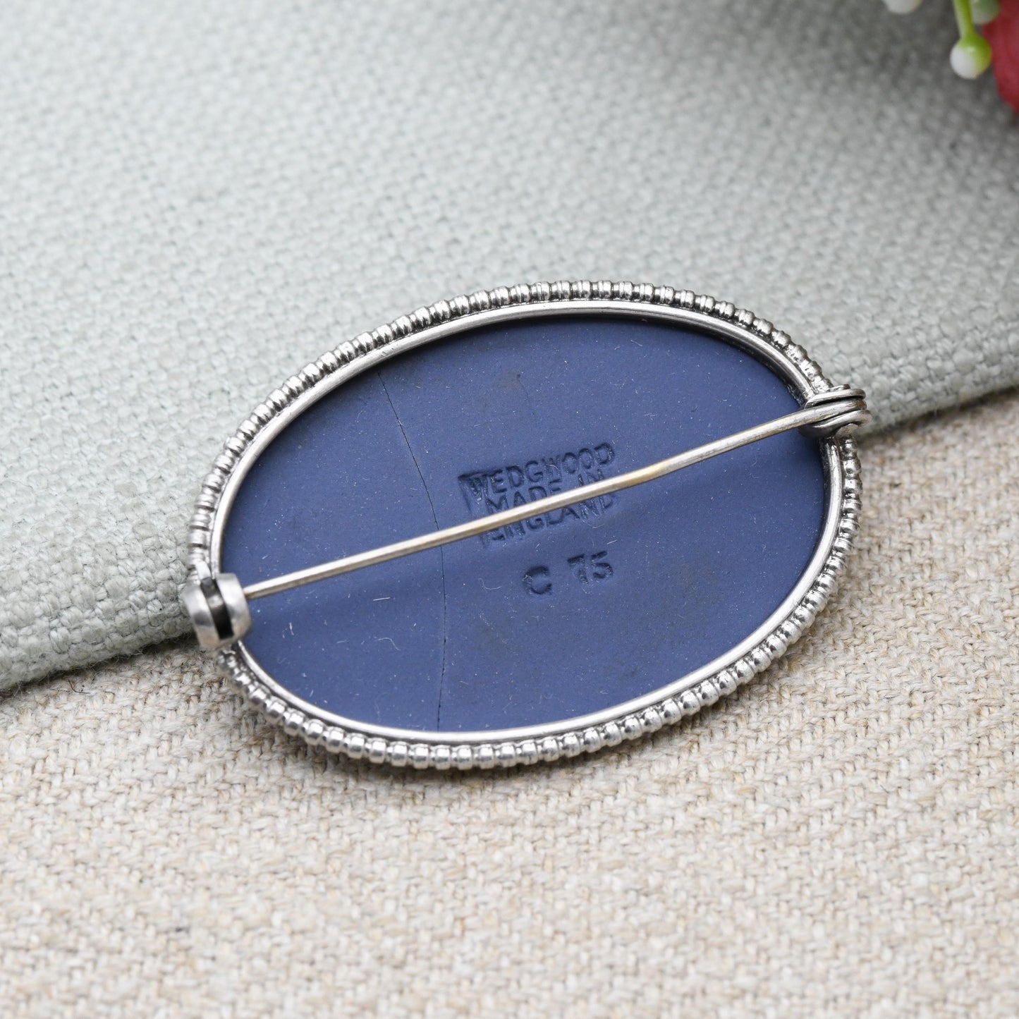 Vintage Wedgwood Sterling Silver Classical Scene Cameo Brooch 1975 - Portland Blue Jasperware | Gift for Her