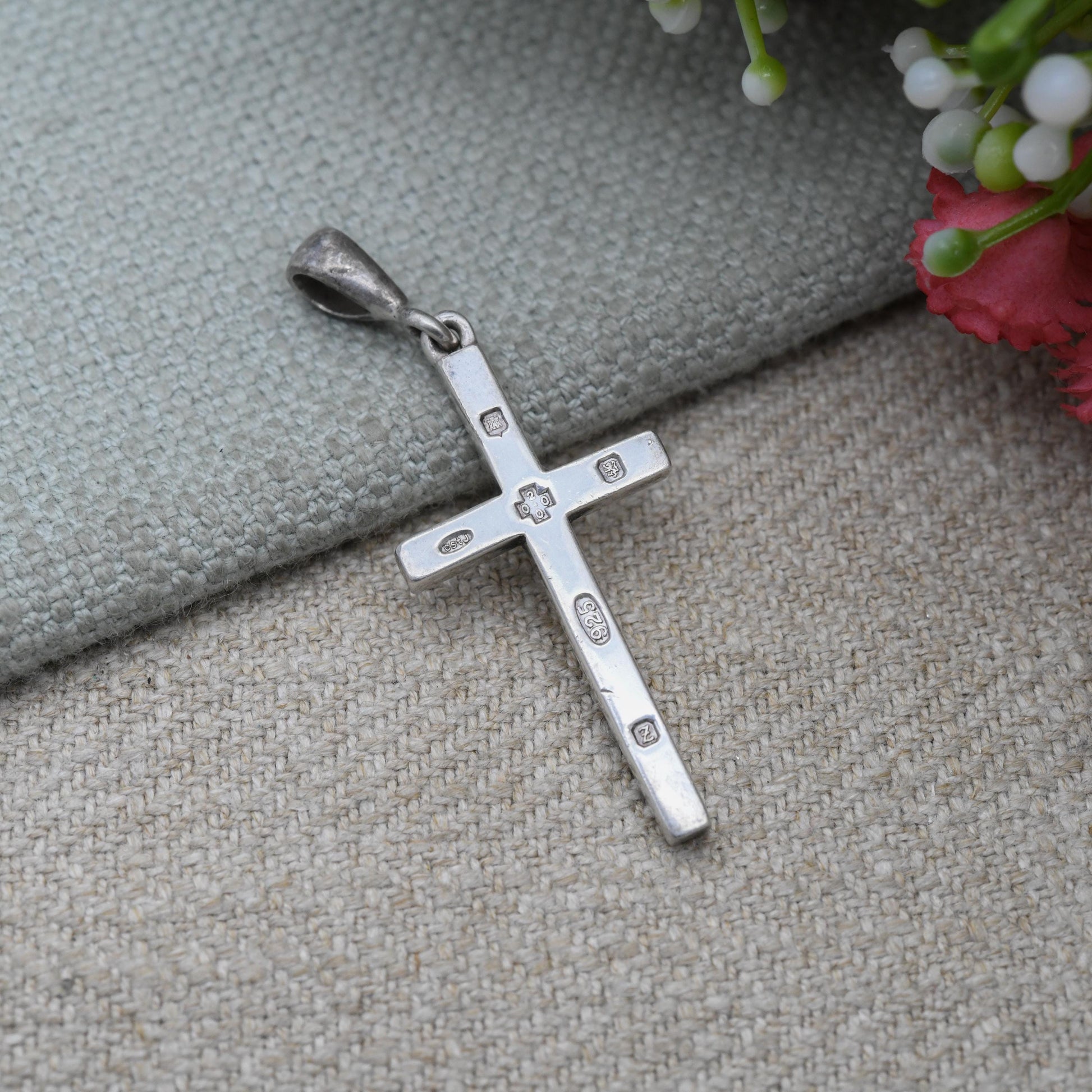 Vintage Sterling Silver Millennium Hallmark Cross Pendant 2000 - Scottish Christian St John | Religious Jewellery | Gift for Necklace