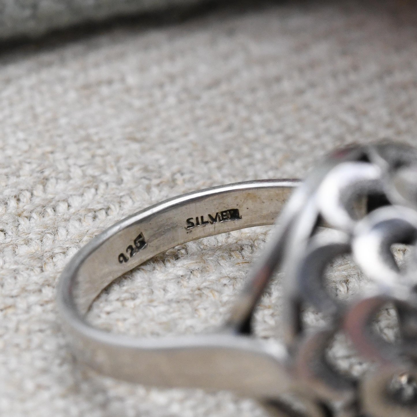 Vintage Sterling Silver Boule Cluster Ring - Clear Stones | Statement Cocktail Ring | Sparkly Ball | UK Size - H | US Size - 3 3/4