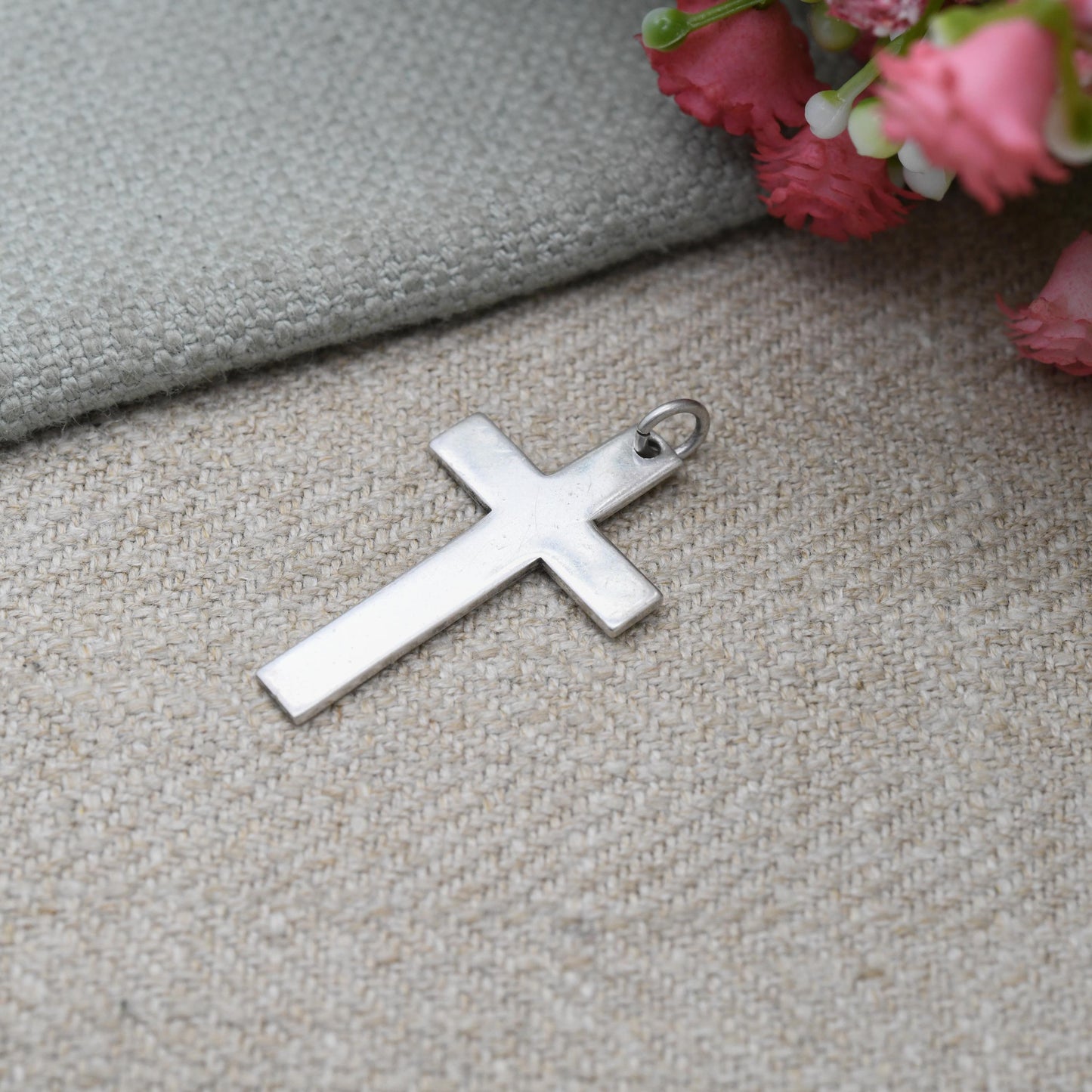 Vintage Sterling Silver Cross Pendant - Religious Gift | Plain Cross | Christian Necklace
