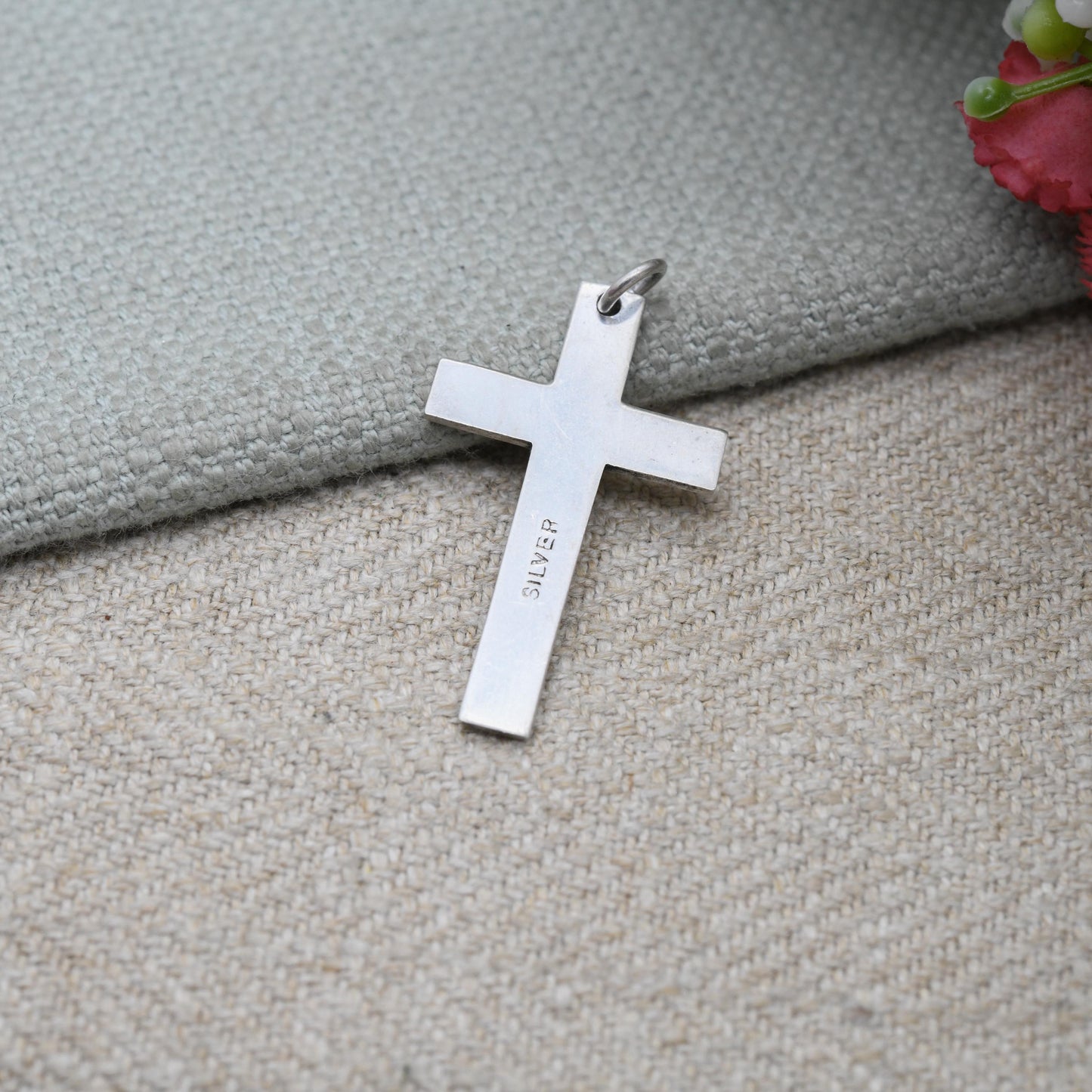 Vintage Sterling Silver Cross Pendant - Religious Gift | Plain Cross | Christian Necklace