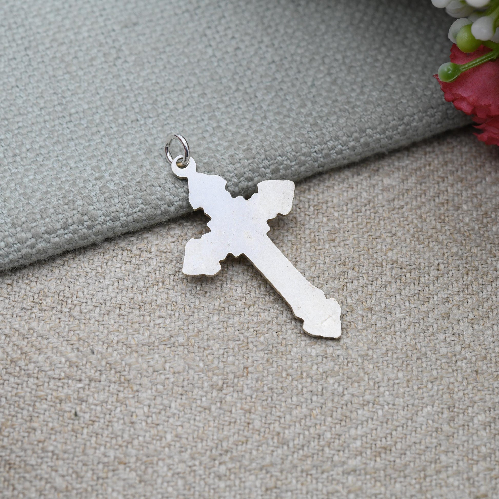Vintage Sterling Silver Crucifix Pendant Christ on the Cross - Religious Jewellery | Gift for Charm Necklace