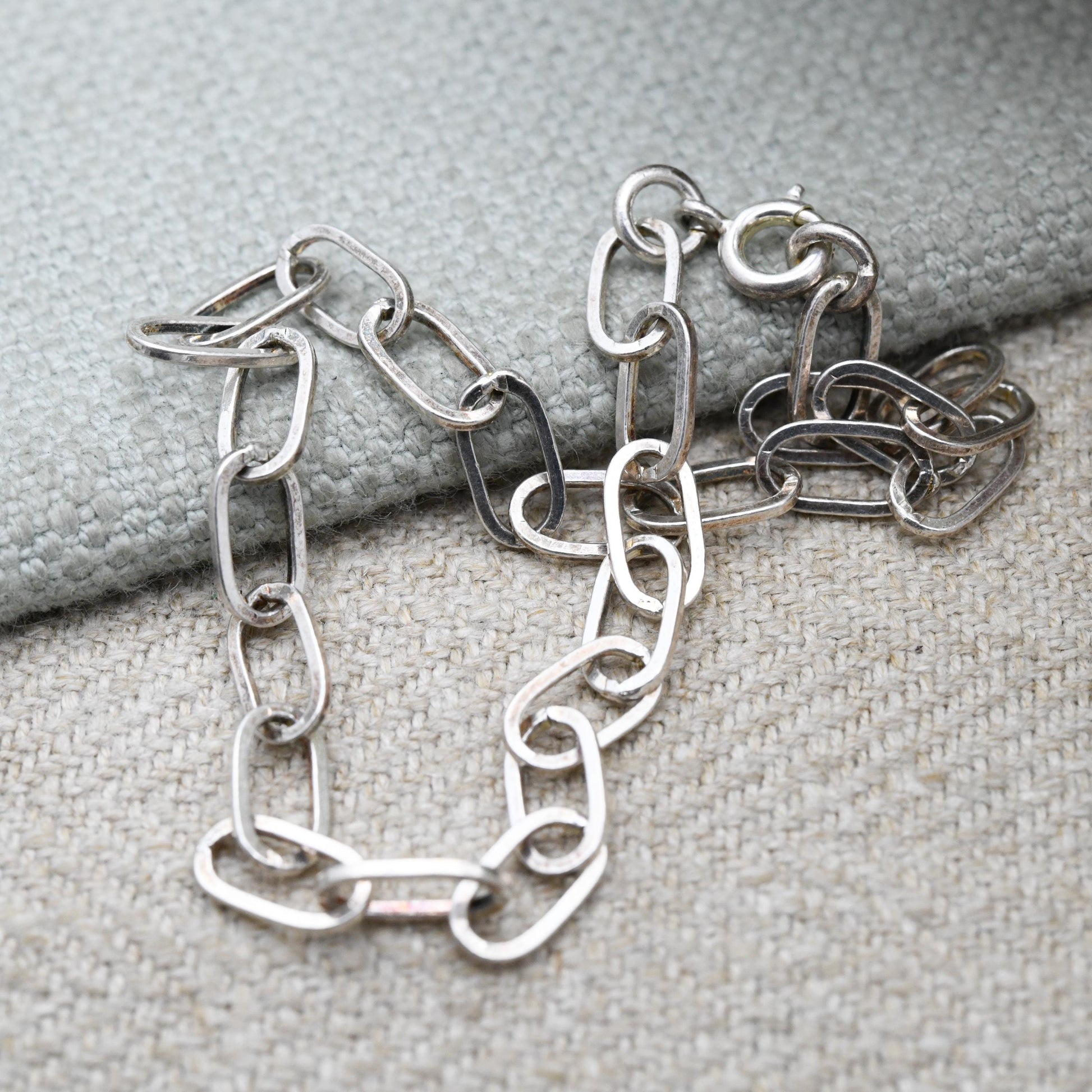 Vintage Sterling Silver Cable Link Bracelet - Unisex Gift for Him Her