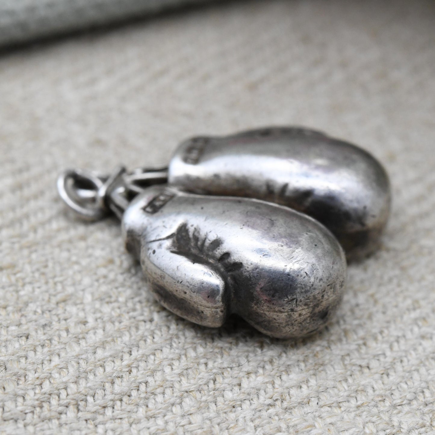 Vintage Sterling Silver Boxing Gloves Pendant 1932 by Fattorini & Sons Ltd - Sports Fob Medal Jewellery | Gift for Him