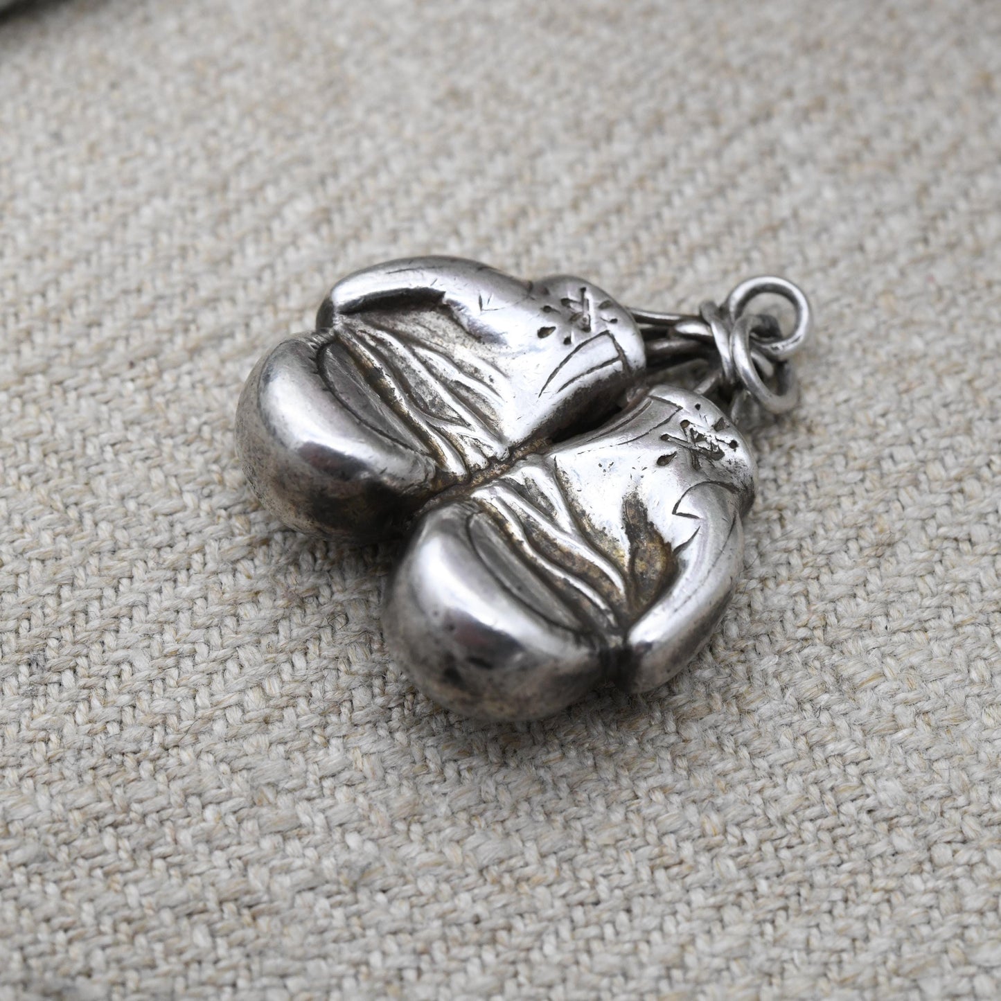 Vintage Sterling Silver Boxing Gloves Pendant 1932 by Fattorini & Sons Ltd - Sports Fob Medal Jewellery | Gift for Him