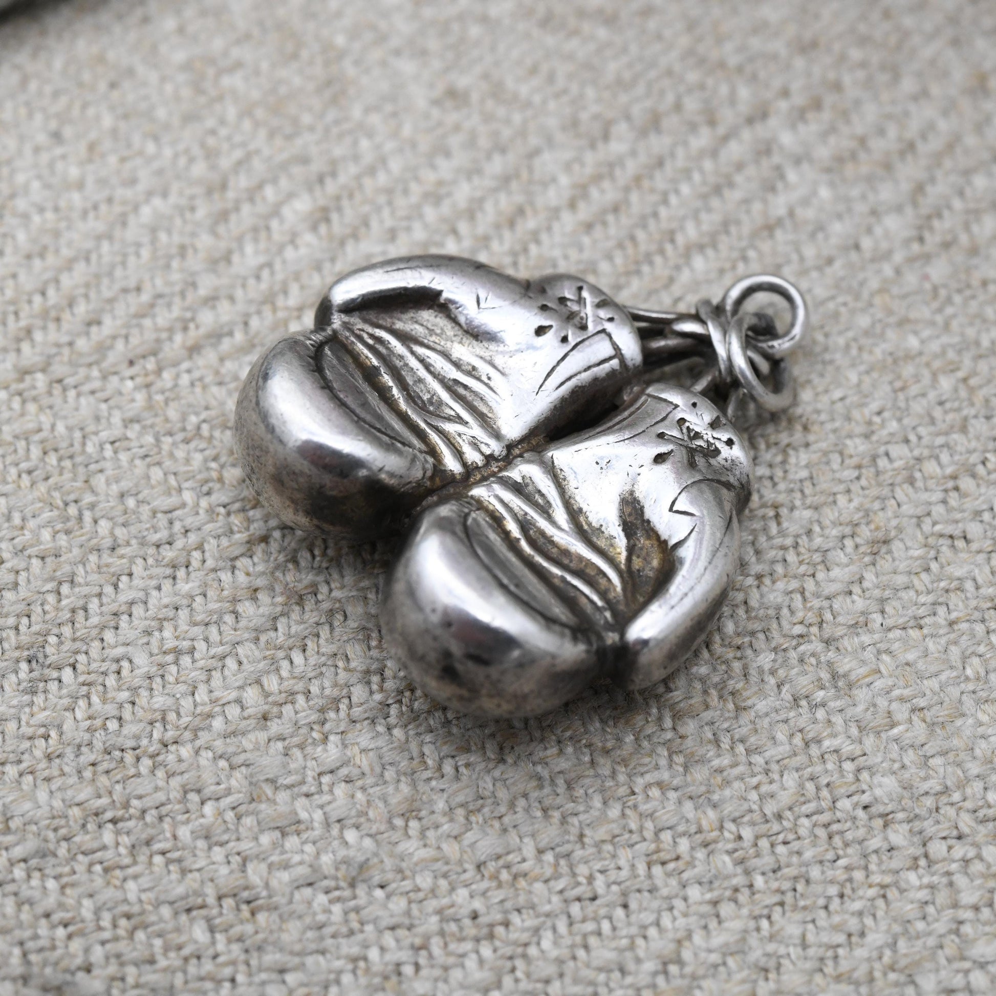 Vintage Sterling Silver Boxing Gloves Pendant 1932 by Fattorini & Sons Ltd - Sports Fob Medal Jewellery | Gift for Him