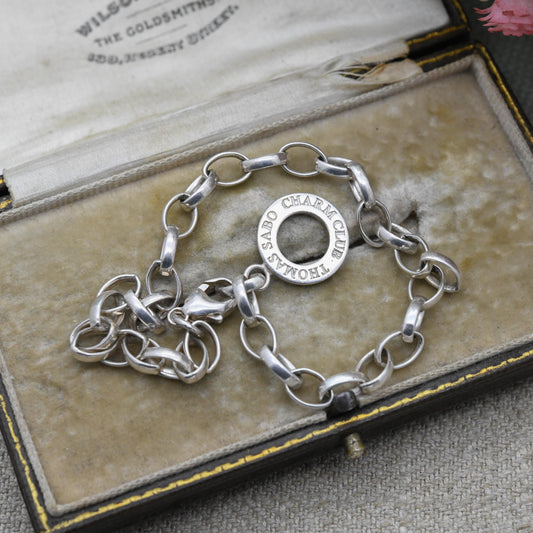 Sterling Silver Thomas Sabo Iconic Charm Bracelet with Charm Club Ring - Cable Links Chain | Gift for Her