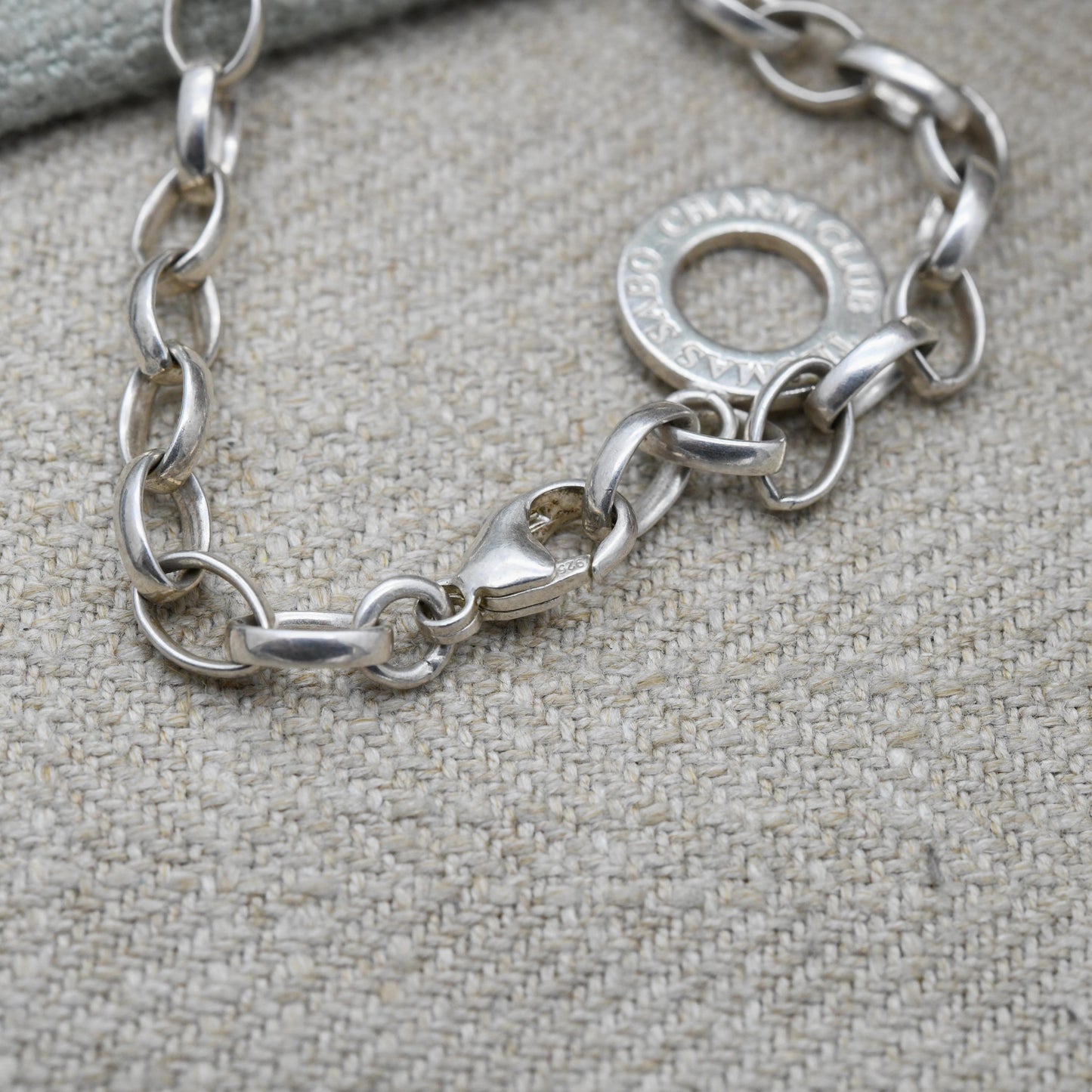 Sterling Silver Thomas Sabo Iconic Charm Bracelet with Charm Club Ring - Cable Links Chain | Gift for Her