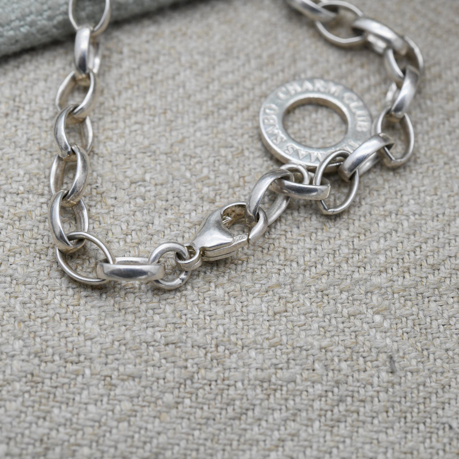 Sterling Silver Thomas Sabo Iconic Charm Bracelet with Charm Club Ring - Cable Links Chain | Gift for Her