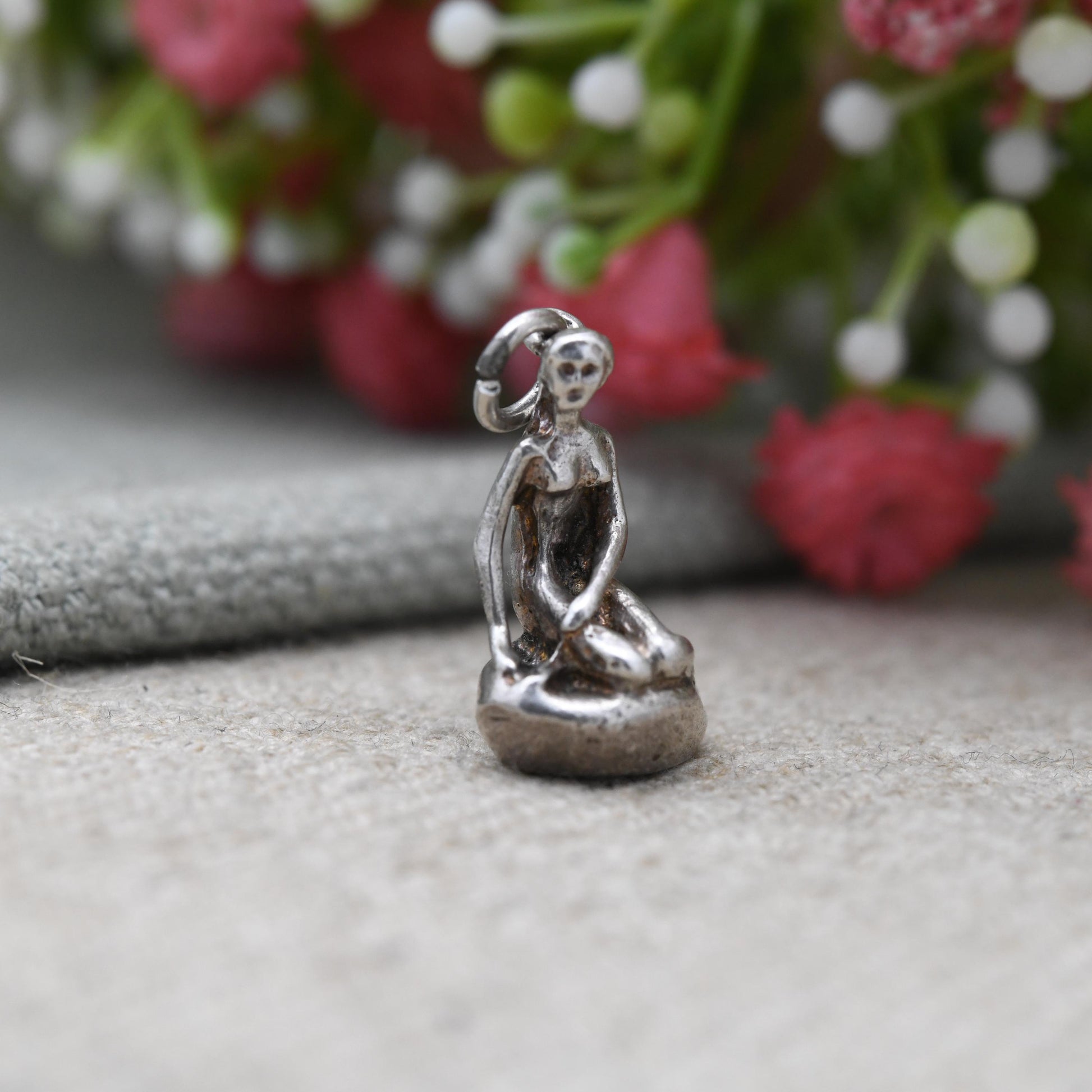Vintage Silver Danish The Little Mermaid Charm - Travel Souvenir Pendant | Scandinavian Jewellery | Gift for Charm Bracelet Necklace