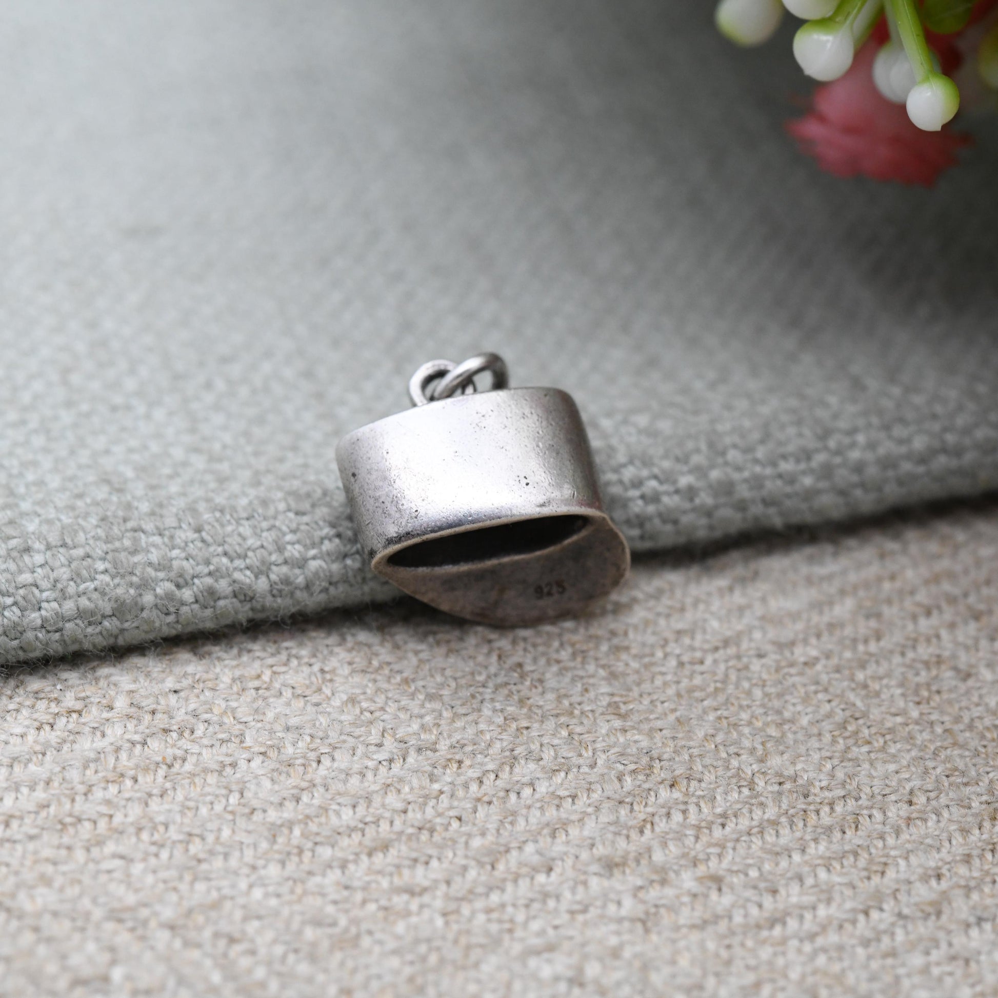 Vintage Sterling Silver Royal Hat Charm Pendant - Royalty Cap | Crown Detail | England Souvenir | Gift for Charm Bracelet