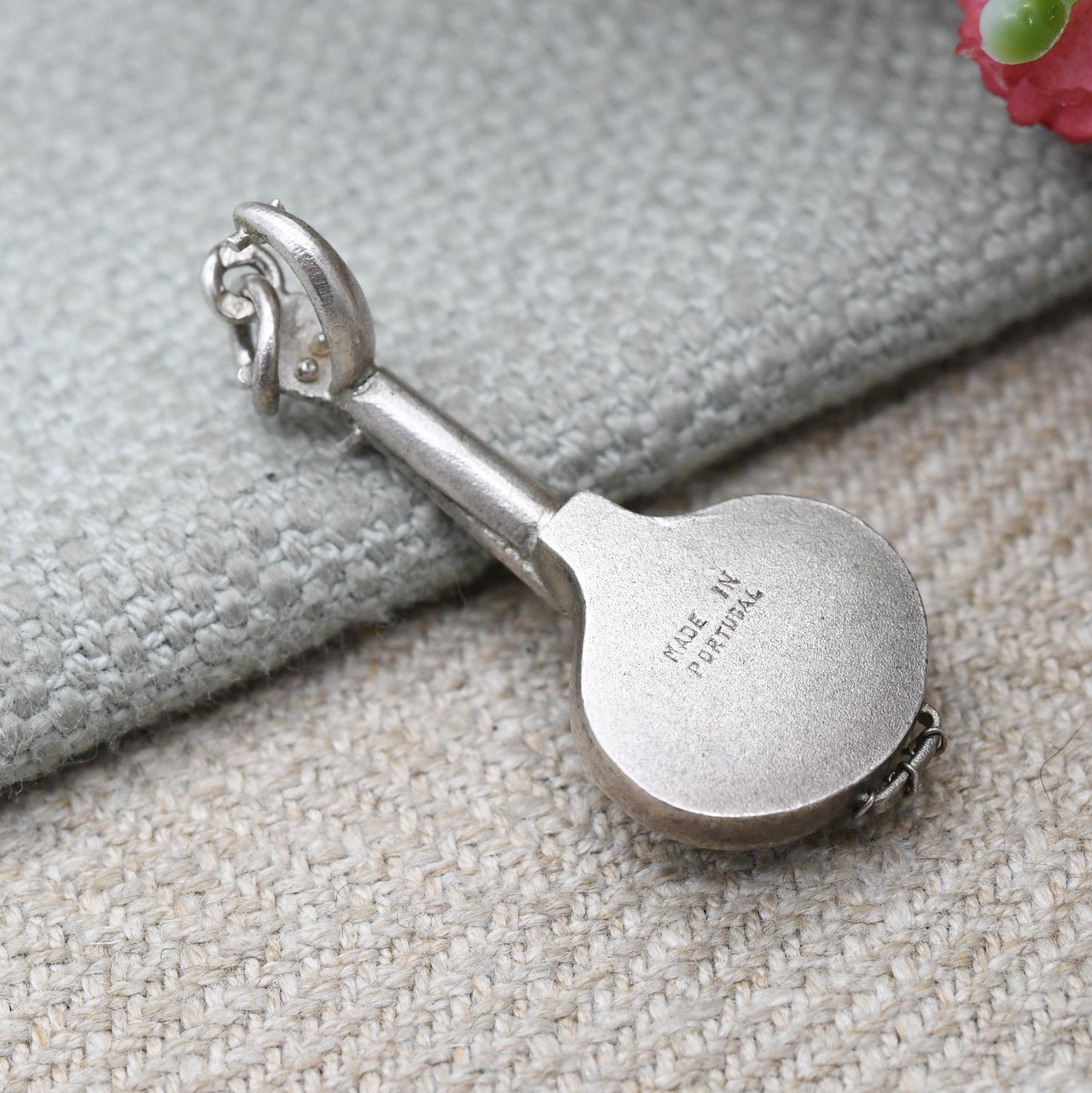 Vintage European Silver Portuguese Guitar Charm - Iberian Musical Travel Souvenir Pendant | Collectable Gift for Charm Bracelet Necklace