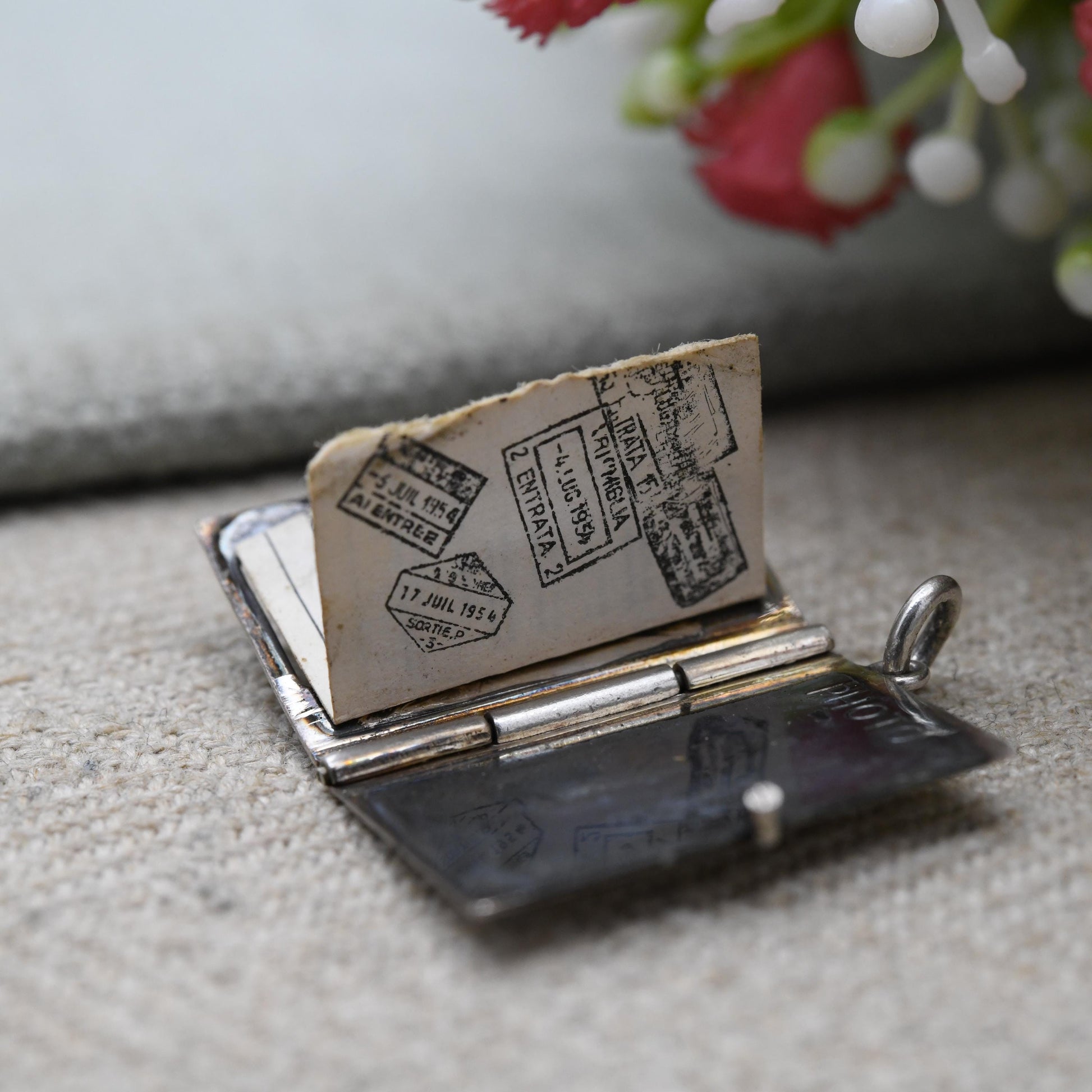 Vintage Georg Jensen Sterling Silver British Passport Charm Pendant - Travel Souvenir Jewellery | Collectable Designer Charm