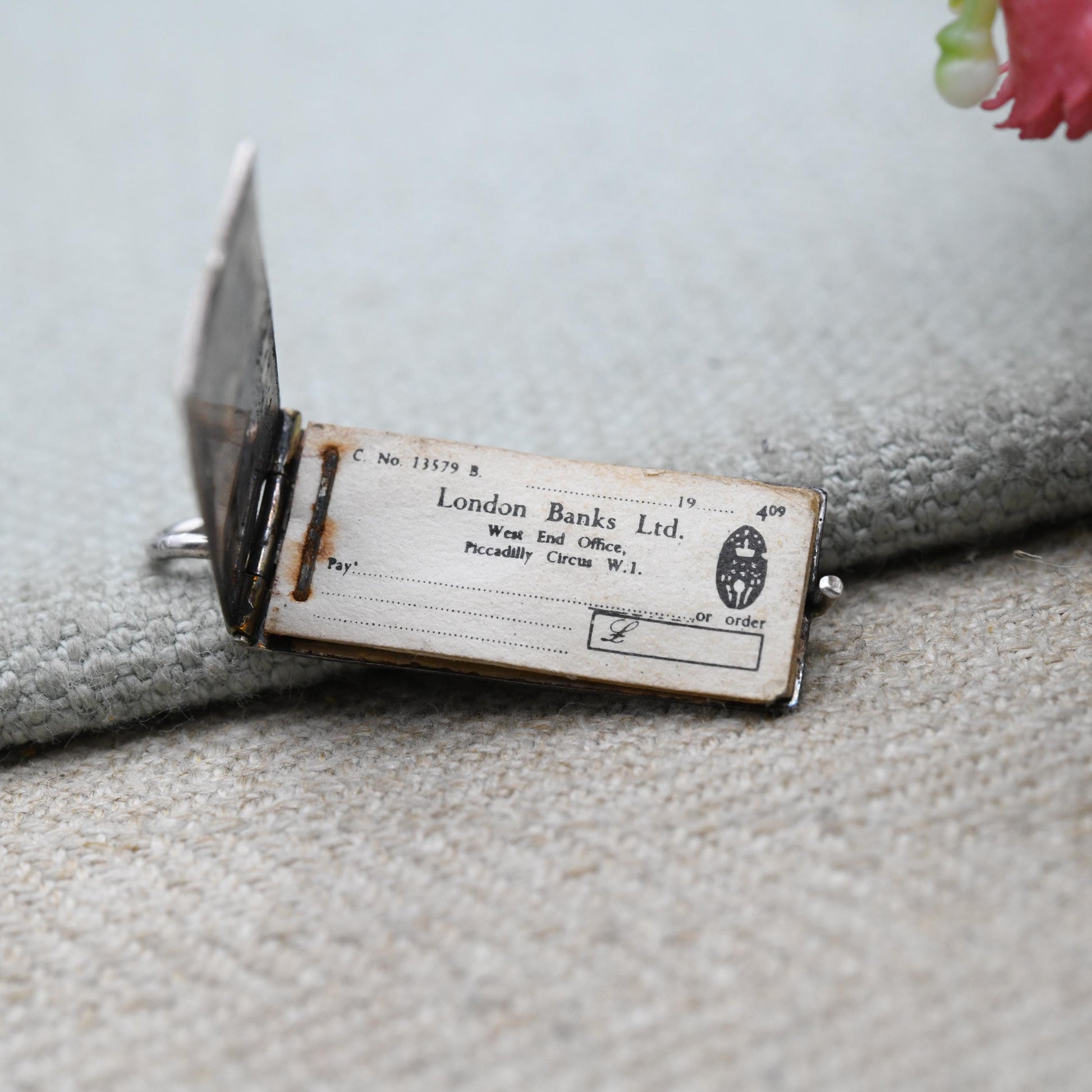 Vintage Georg Jensen Sterling Silver Cheque Book Charm - Opening Pendant | Mid-Century Designer Collectable Jewellery